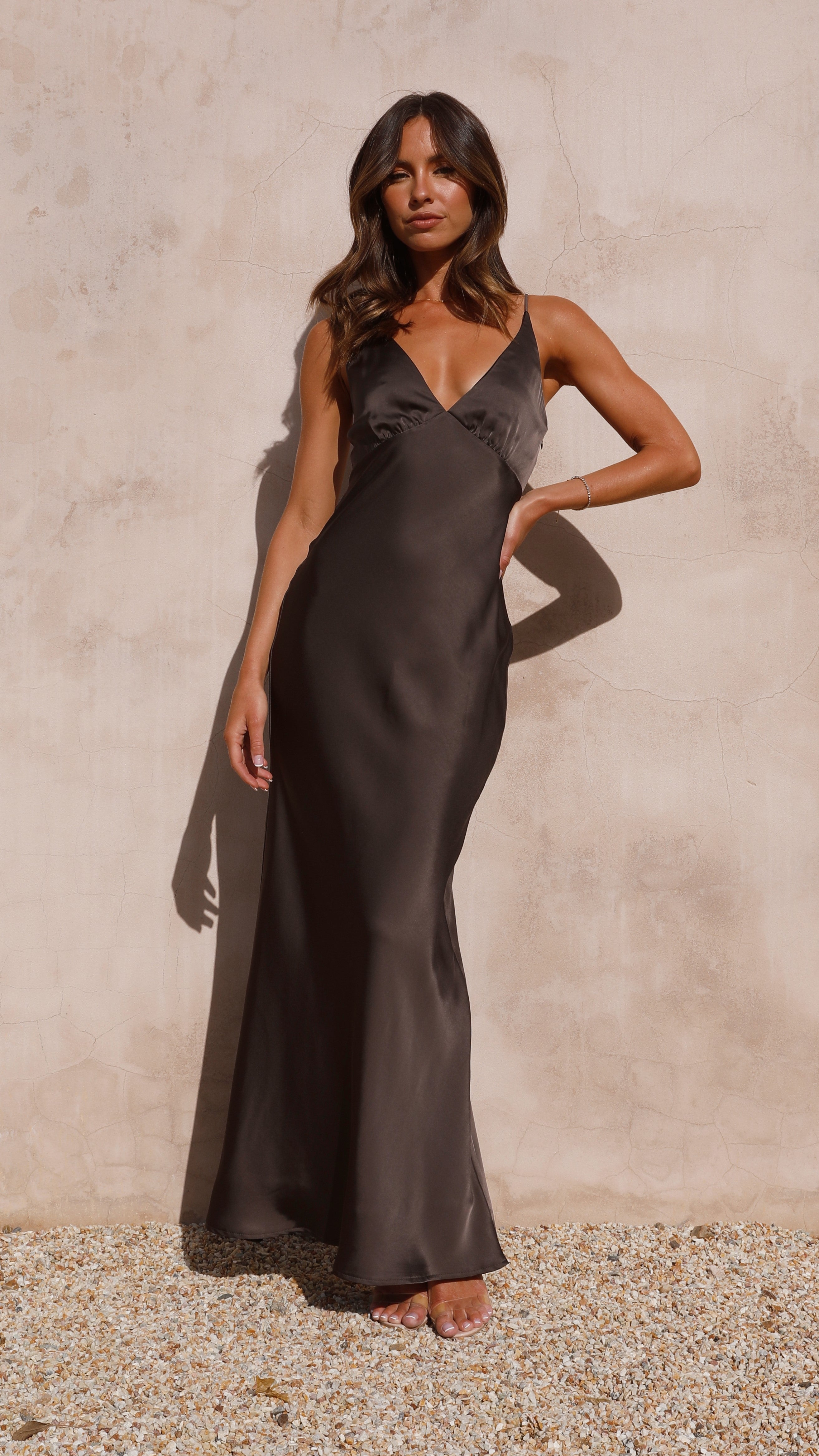 billy j ziah maxi dress 6 / Chocolate