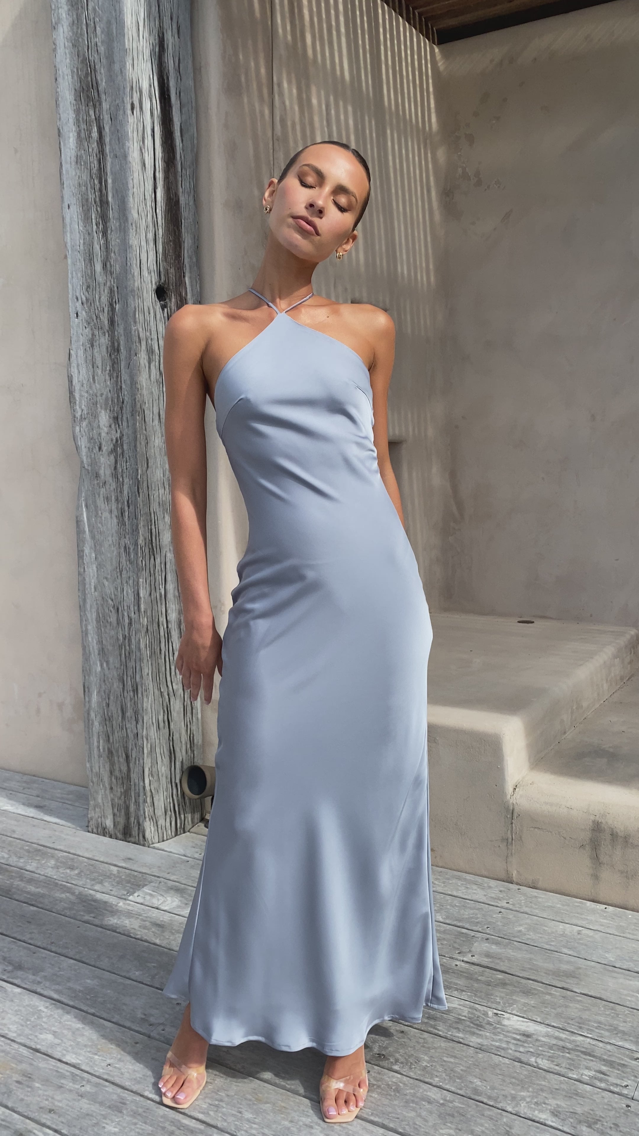 knee length dresses for ladies Chiara Maxi Dress - Steel Blue - Buy Women's Dresses