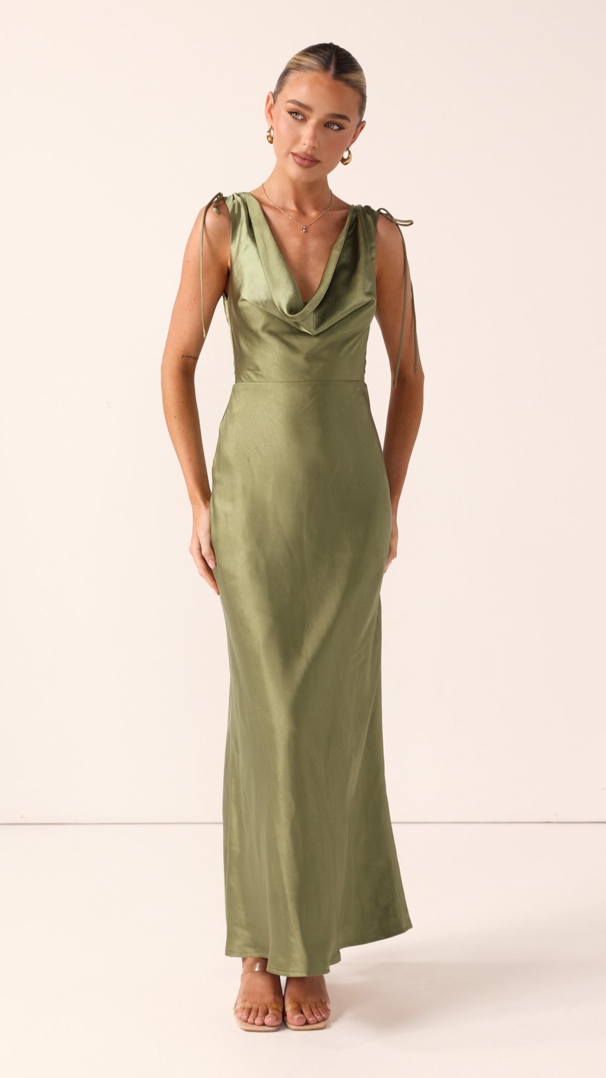 olive green cowl neck dress Billy J Women's Madeline Maxi COLOR:OFF WHITE Summer Wedding Colors | Olive green Home & Office/Magnets