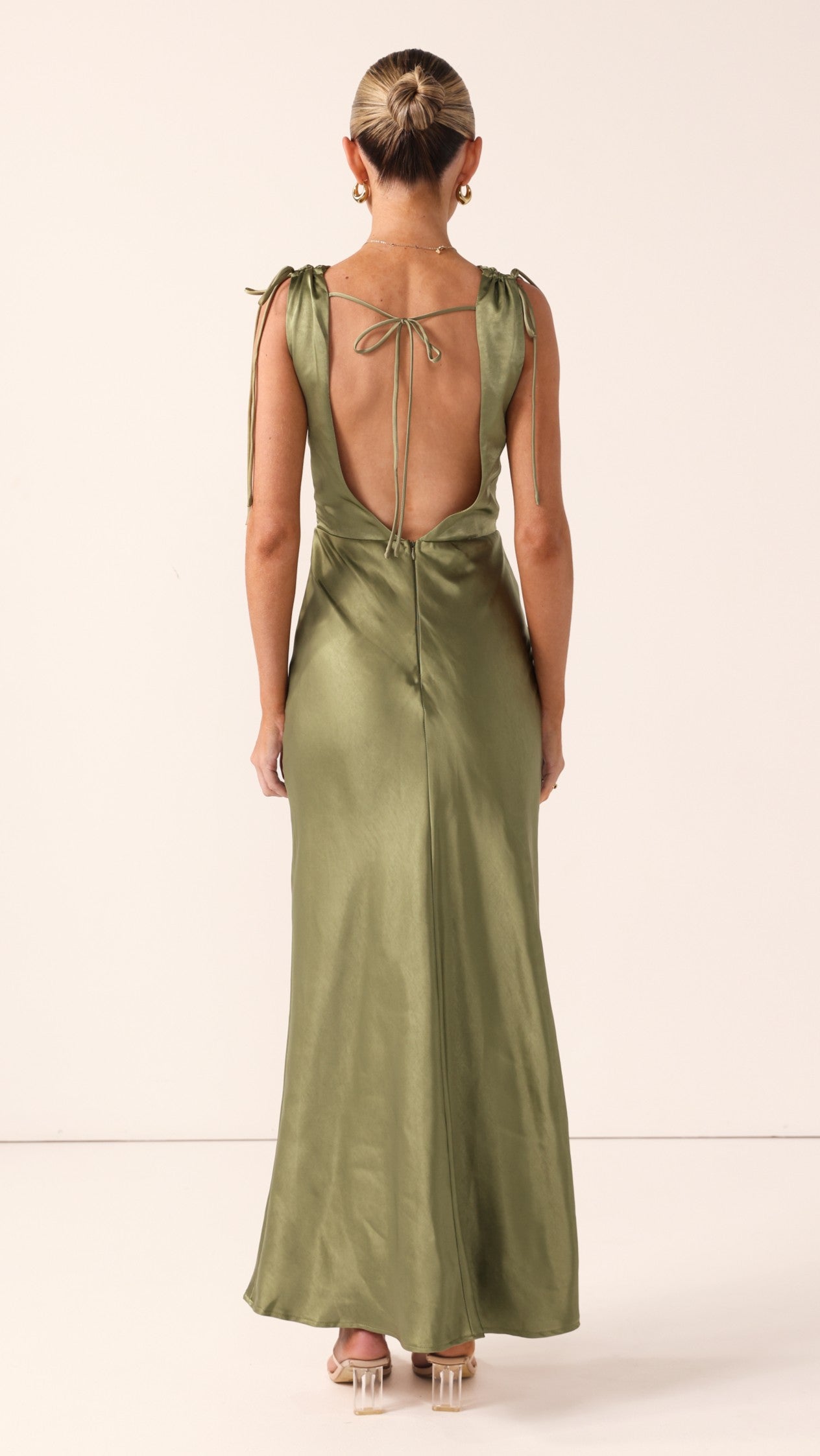 Madeline Cowl Neck Maxi Dress - Olive - Billy J