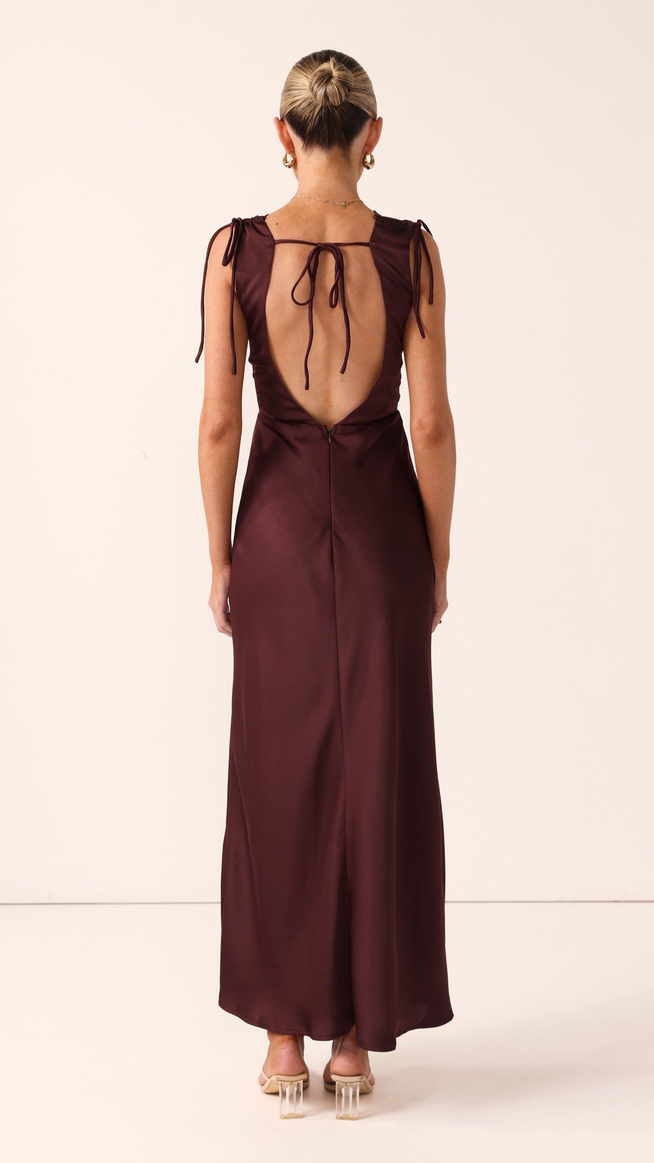 Madeline Cowl Neck Maxi Dress - Chocolate - Billy J