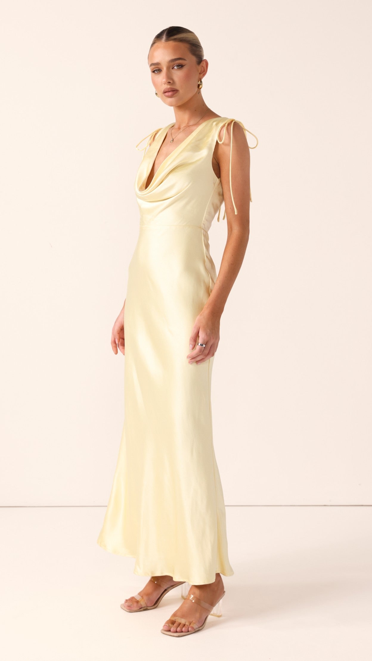 Madeline Cowl Neck Maxi Dress - Yellow - Billy J