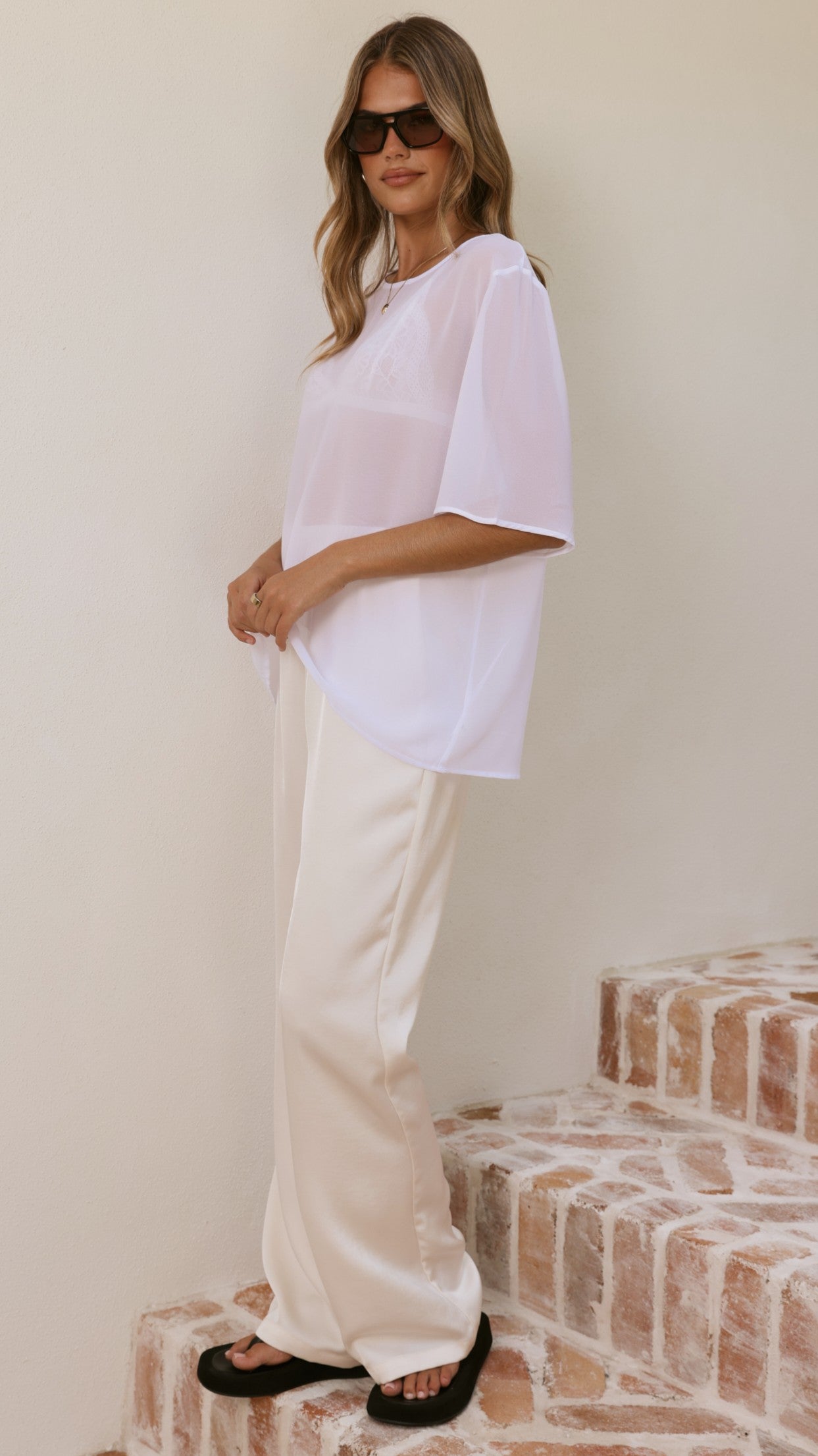 Davette Mesh T-Shirt - White - Billy J