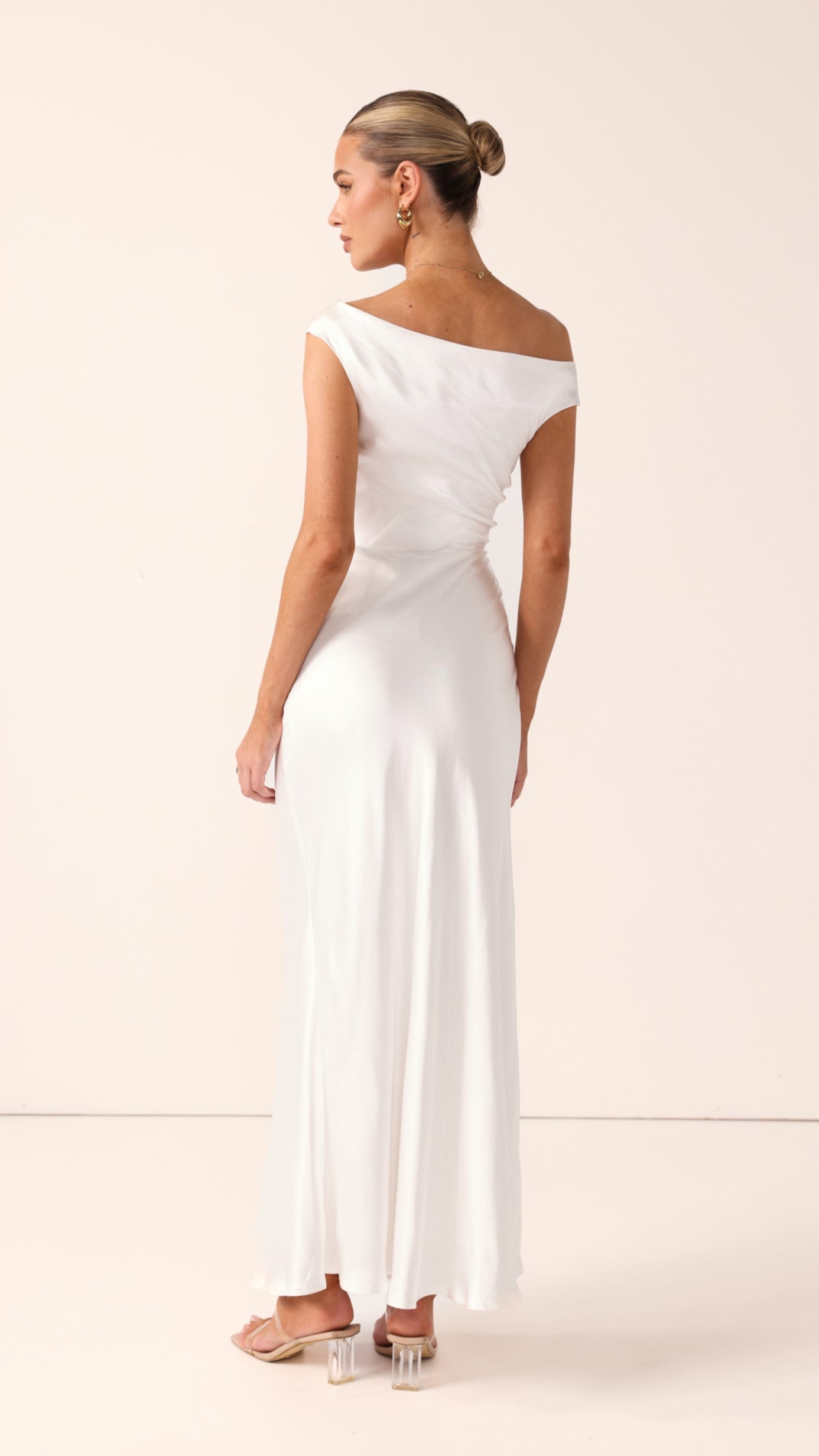 Auria Off Shoulder Maxi Dress - Ivory - Billy J