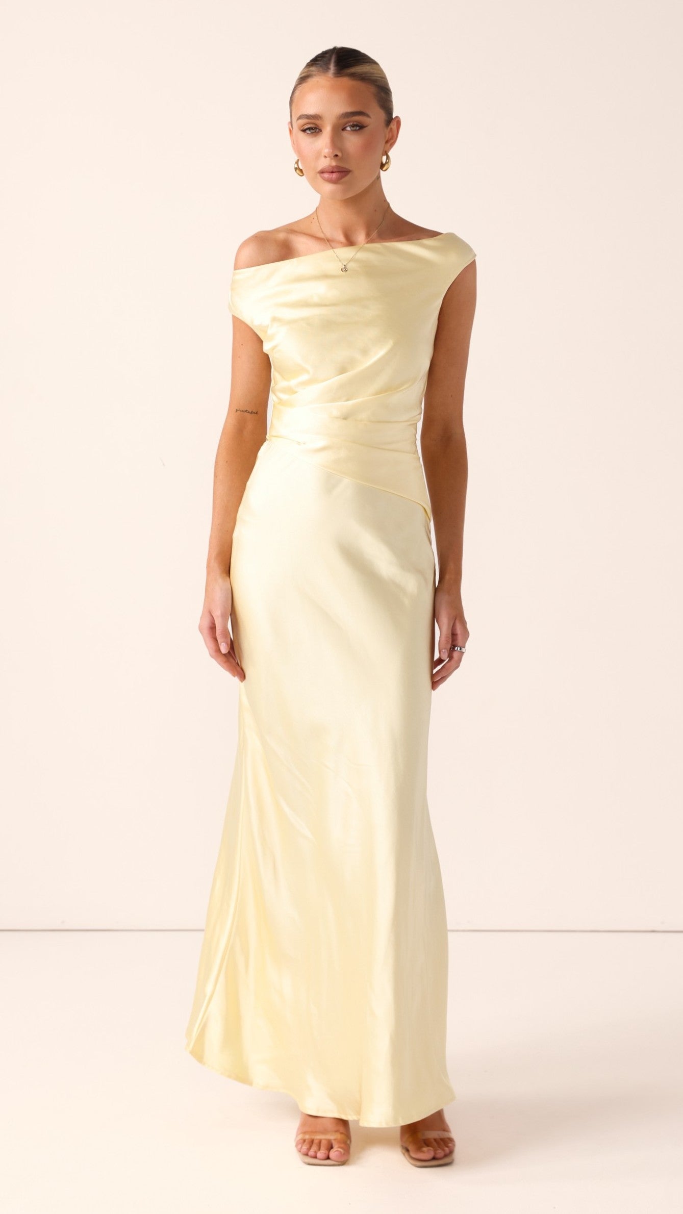 Auria Off Shoulder Maxi Dress - Yellow - Billy J