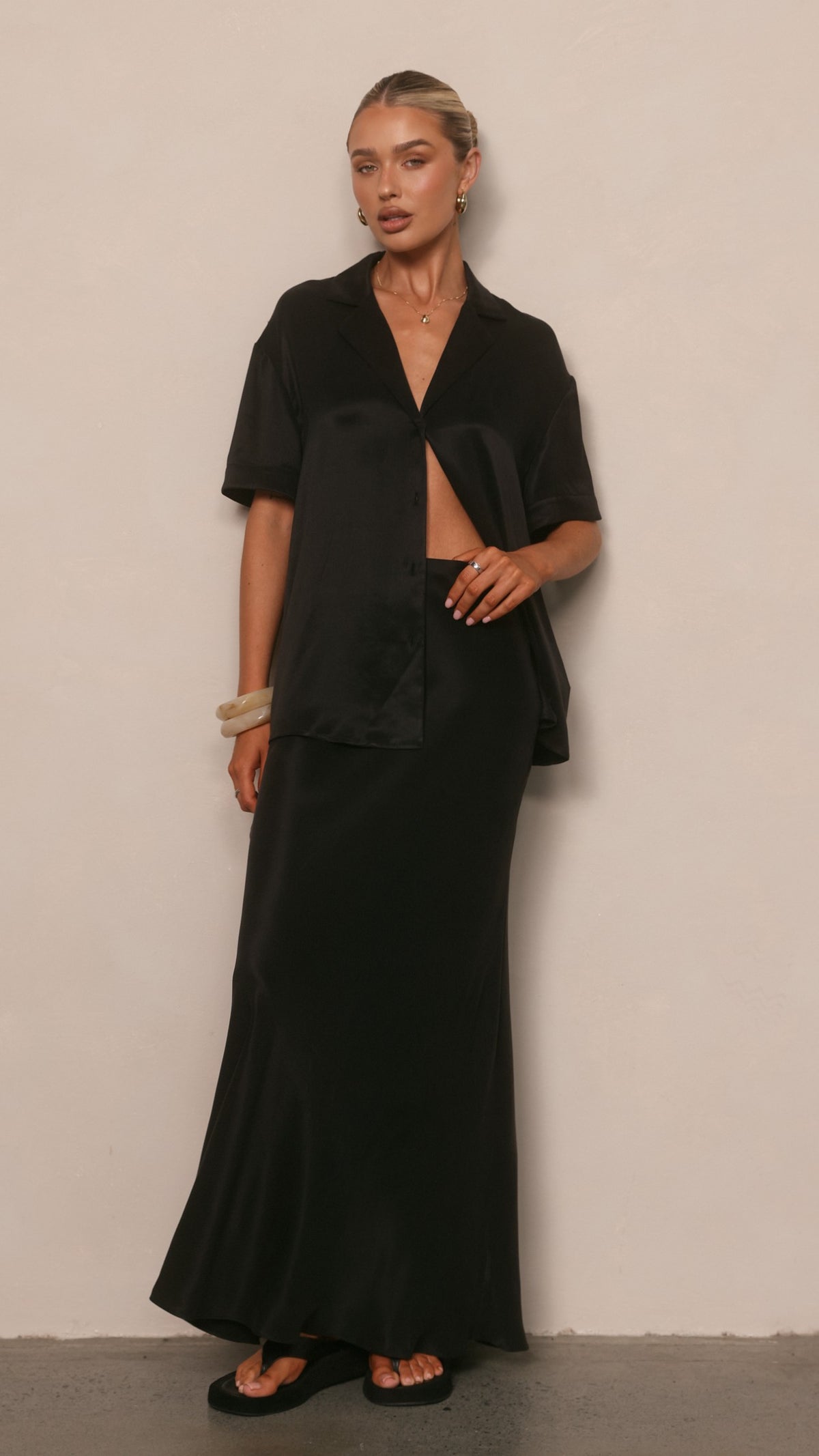 Celeste Maxi Skirt - Black - Billy J