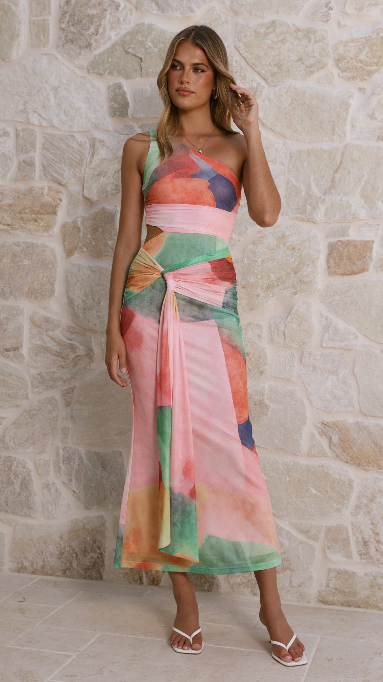 Kourt Maxi Dress - Multi Abstract - Billy J
