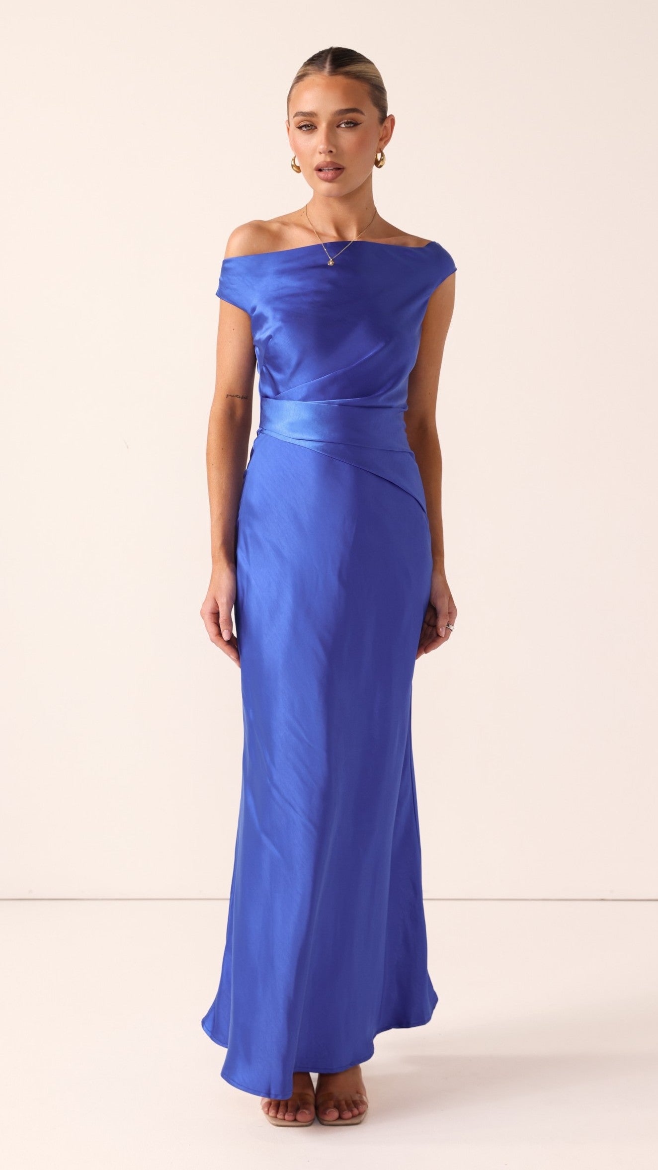 Auria Off Shoulder Maxi Dress - Royal Blue - Billy J