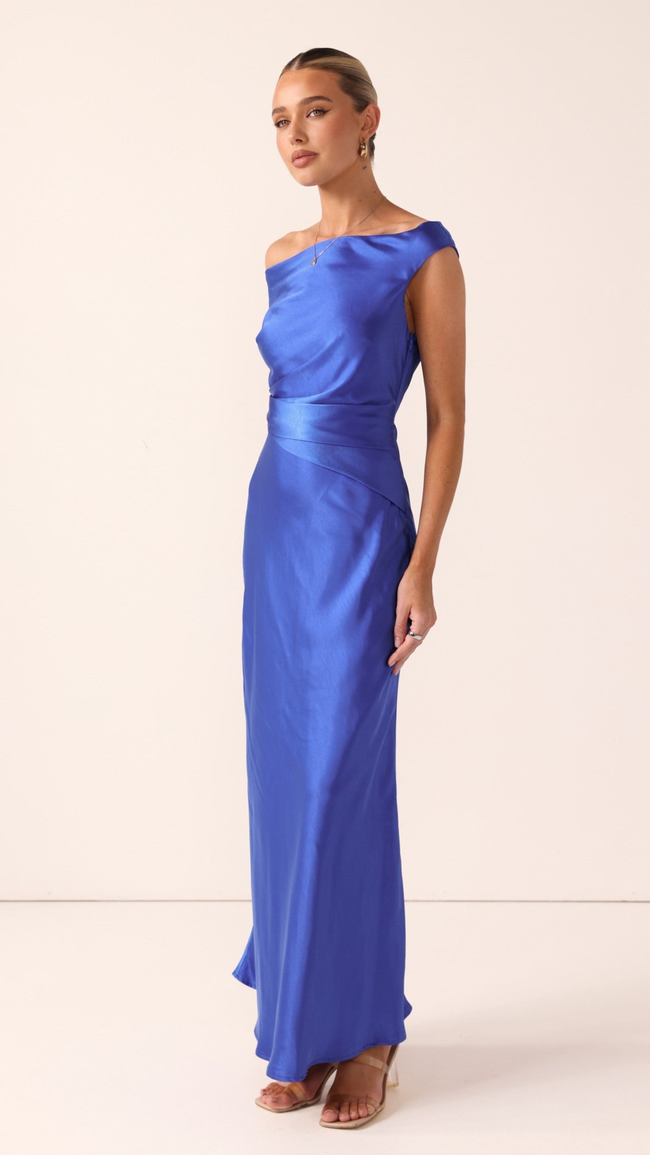 Auria Off Shoulder Maxi Dress - Royal Blue - Billy J
