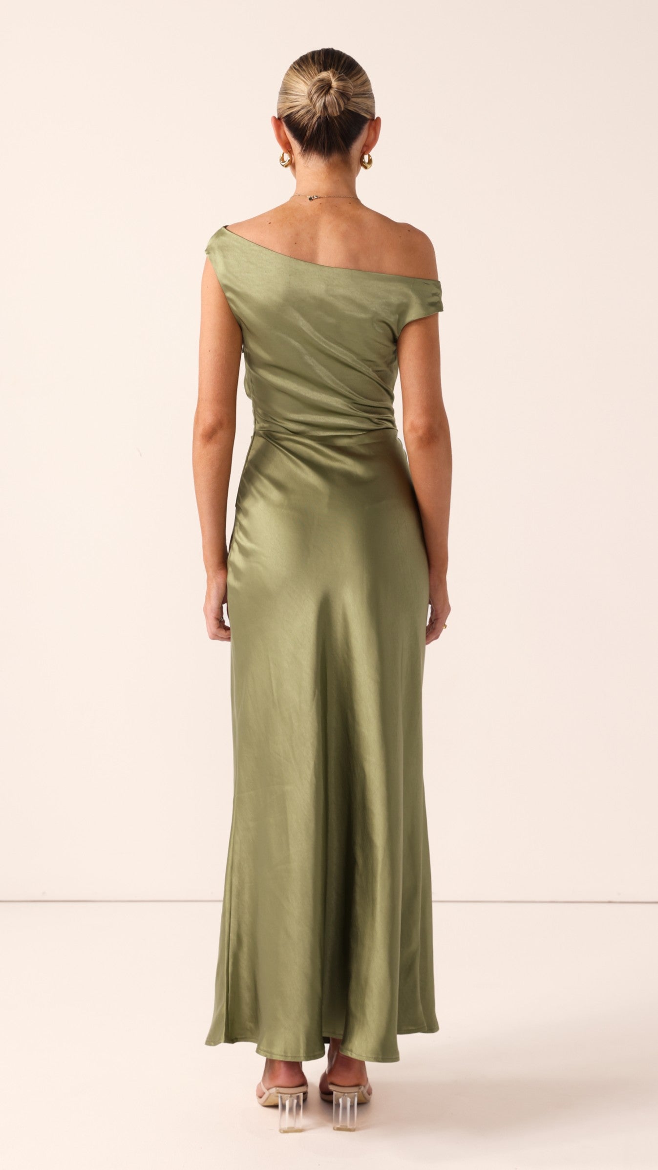 Auria Off Shoulder Maxi Dress - Olive - Billy J