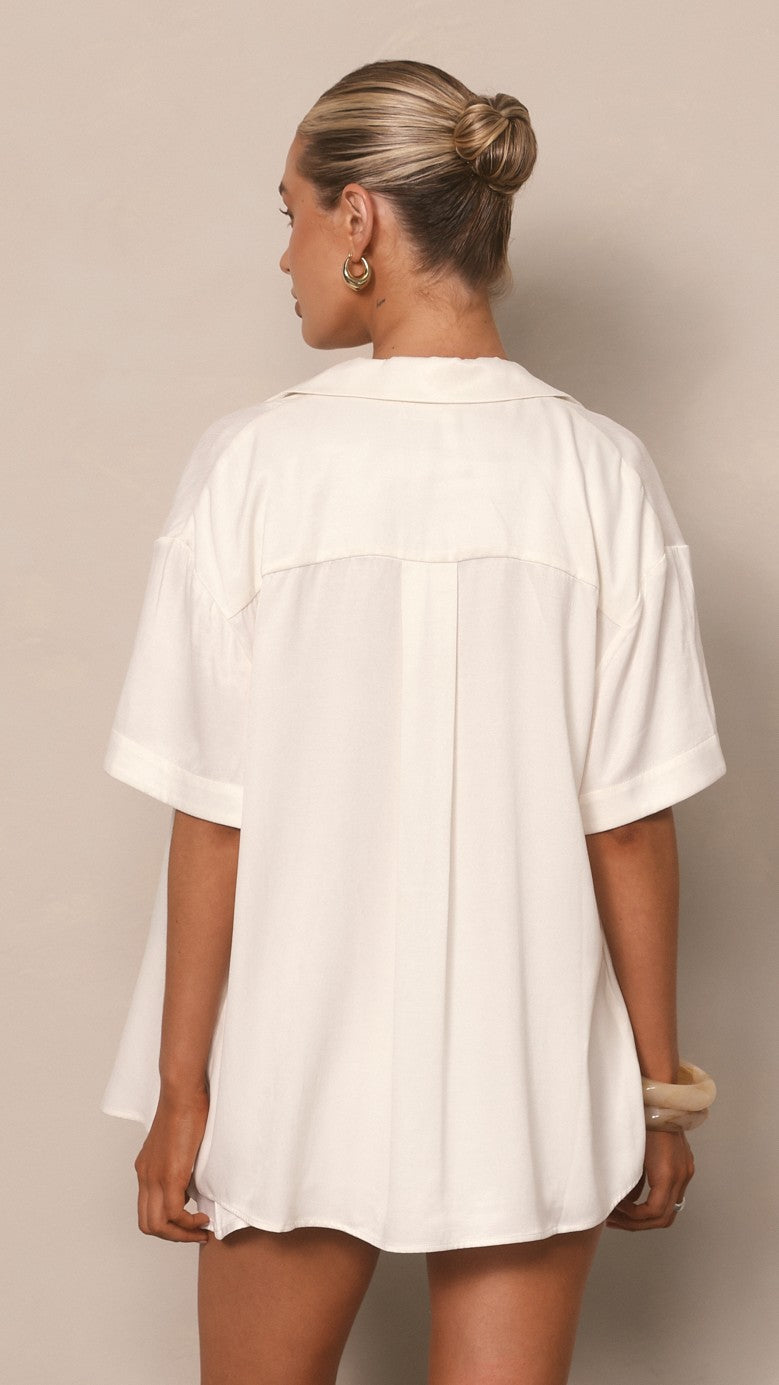 Tamika Short Sleeve Shirt - White - Billy J