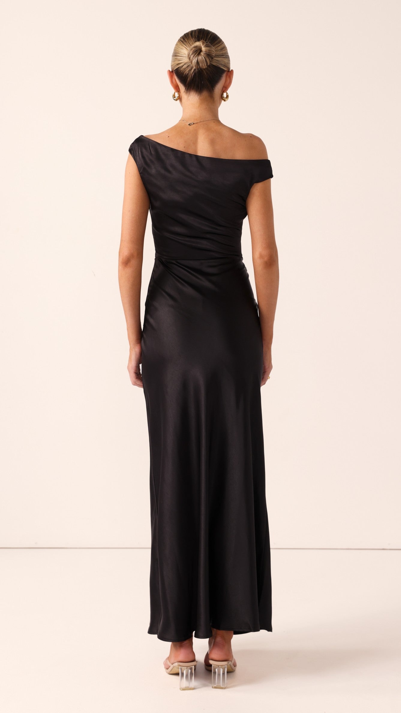 Auria Off Shoulder Maxi Dress - Black - Billy J