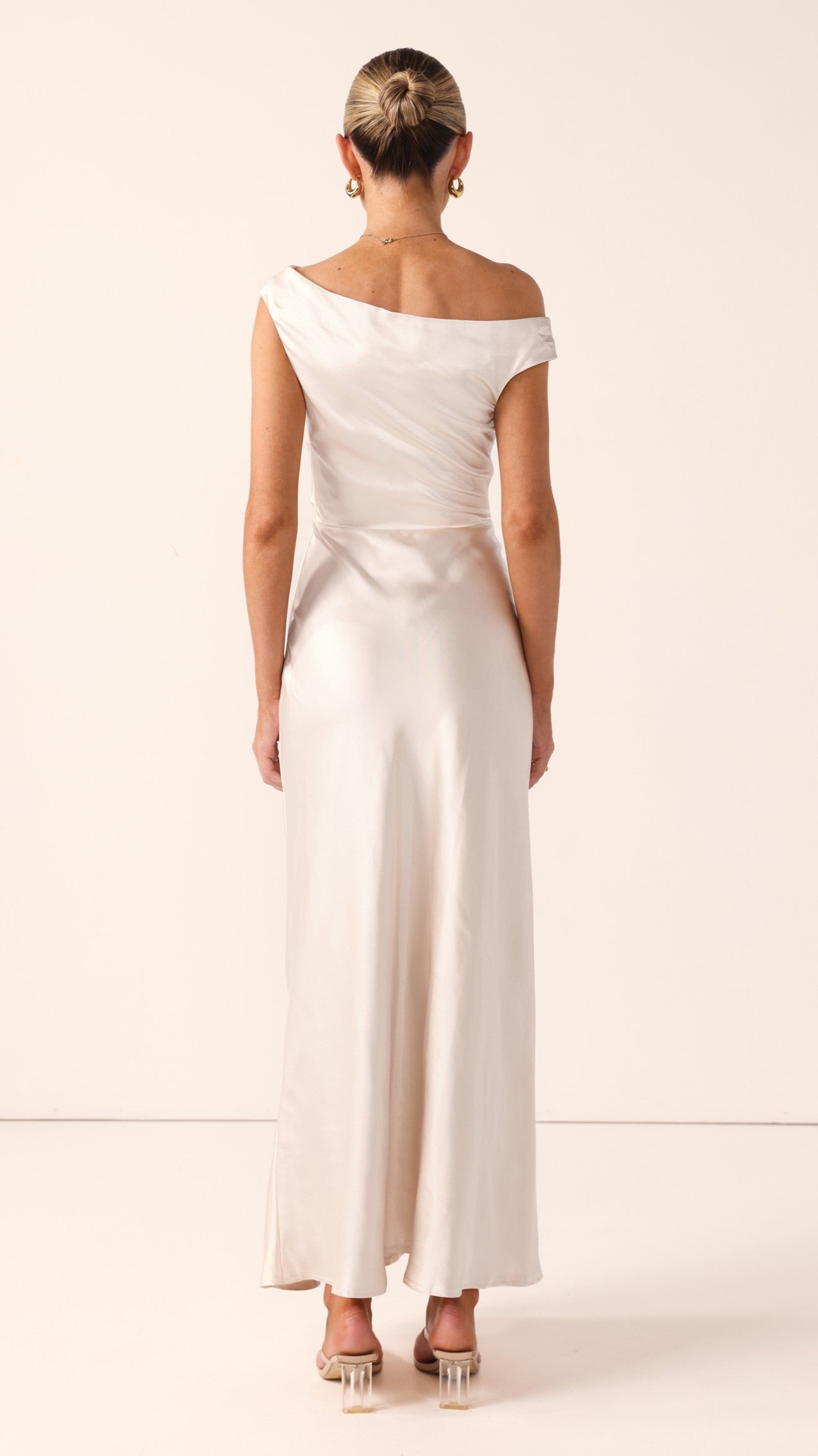 Auria Off Shoulder Maxi Dress - Champagne - Billy J