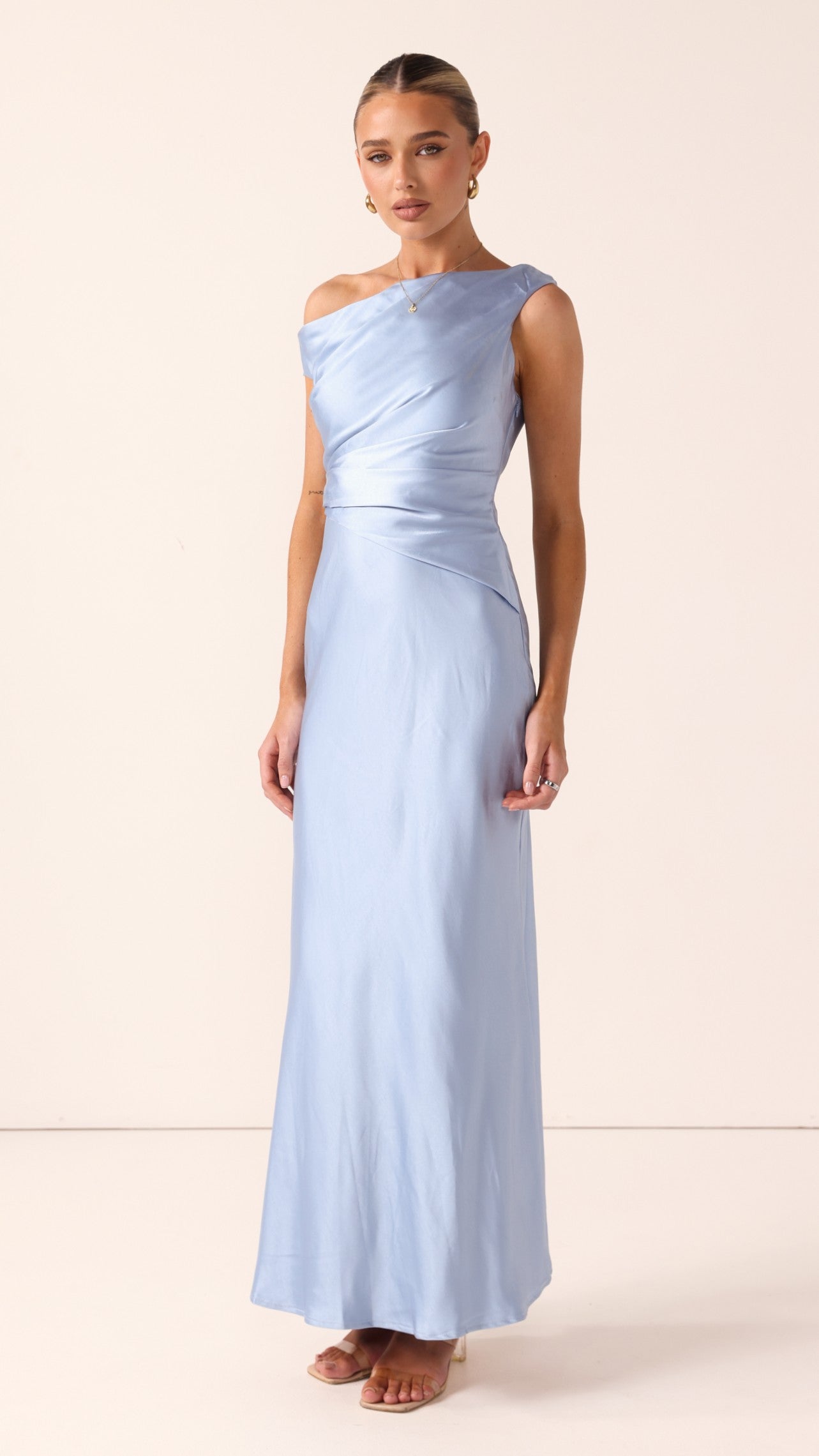 Auria Off Shoulder Maxi Dress - Blue - Billy J