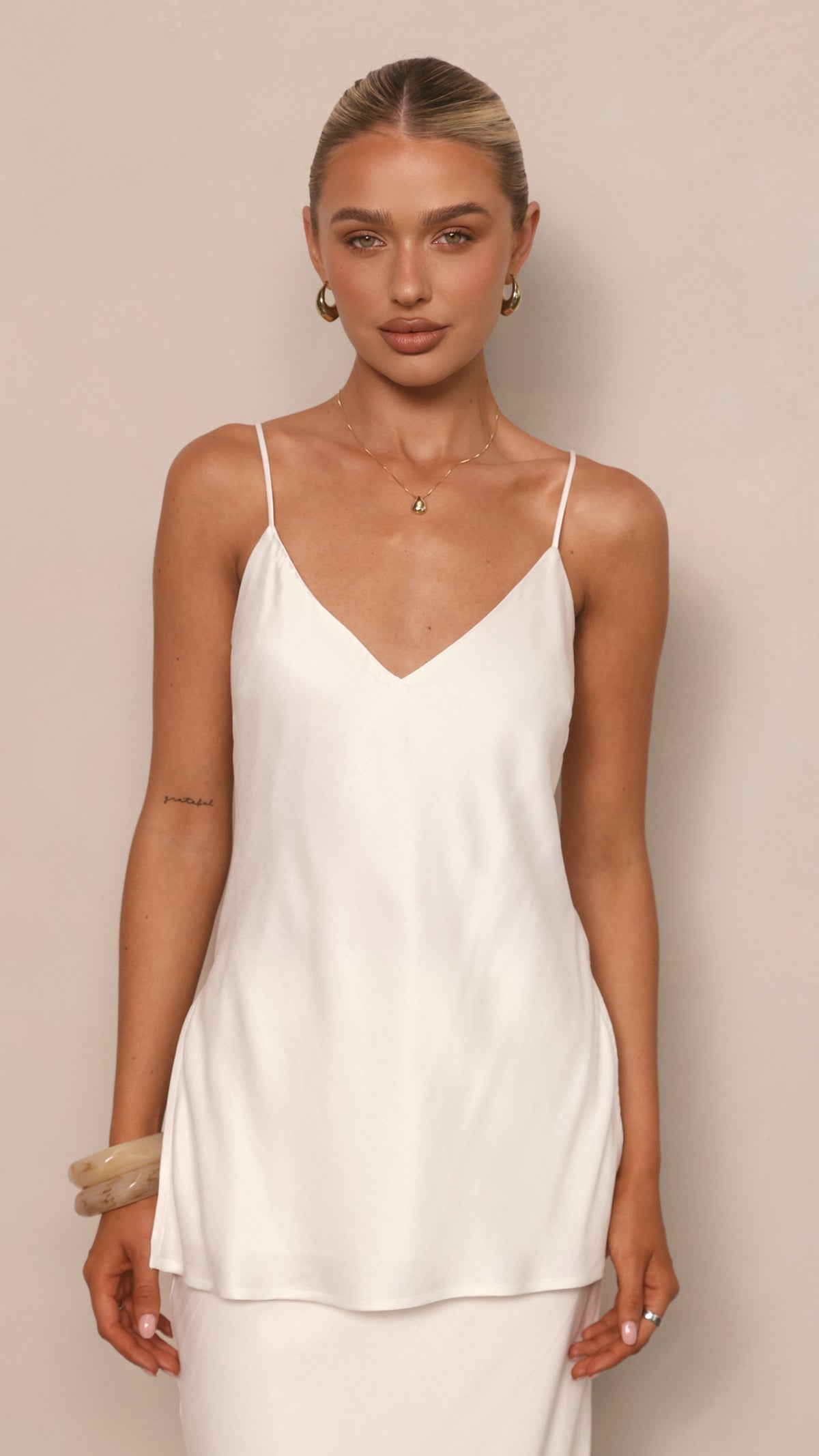 Clara Longline Top - White - Billy J