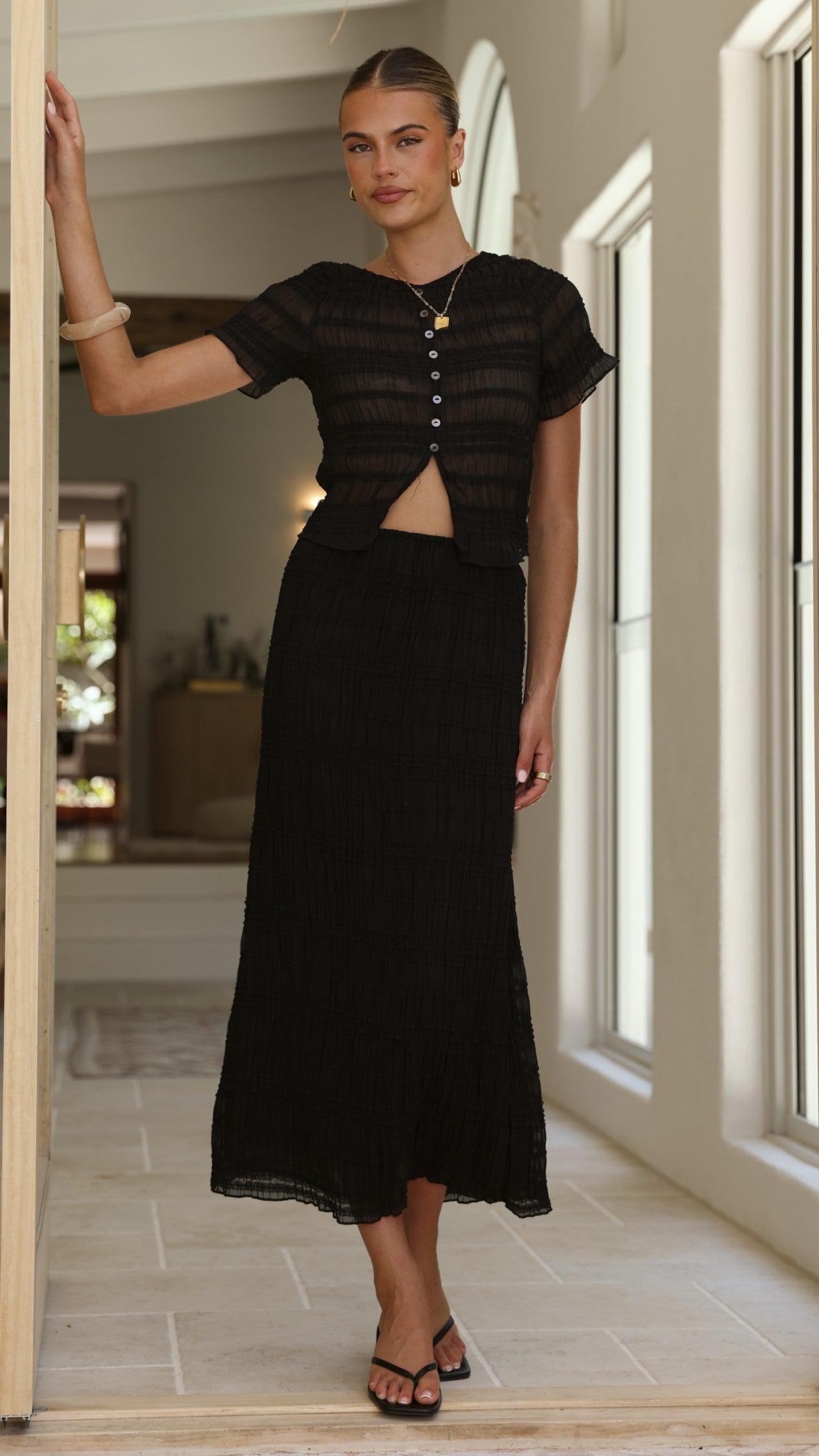Maisie Maxi Skirt - Black - Billy J