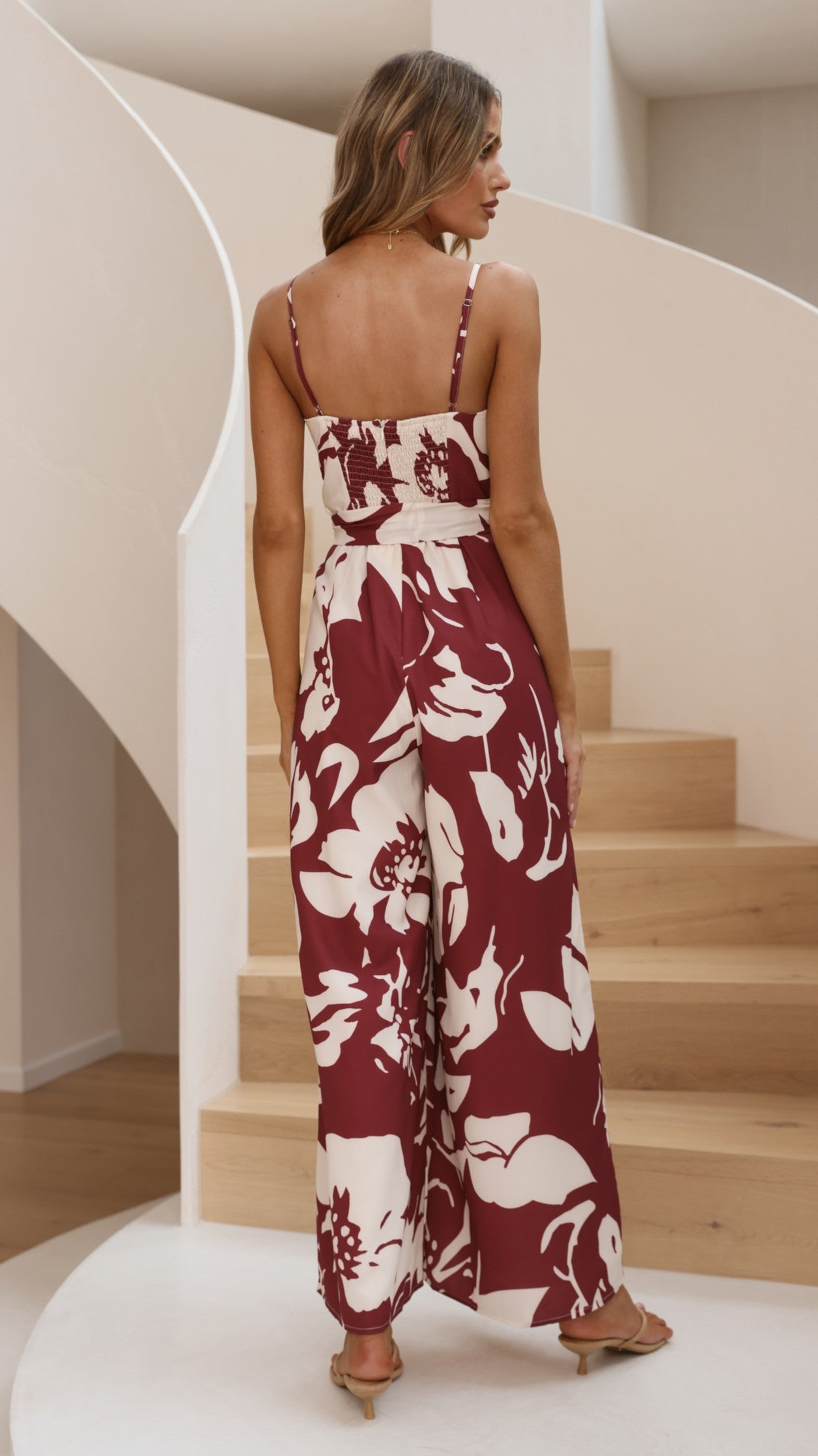 Melina Jumpsuit - Merlot Floral - Billy J