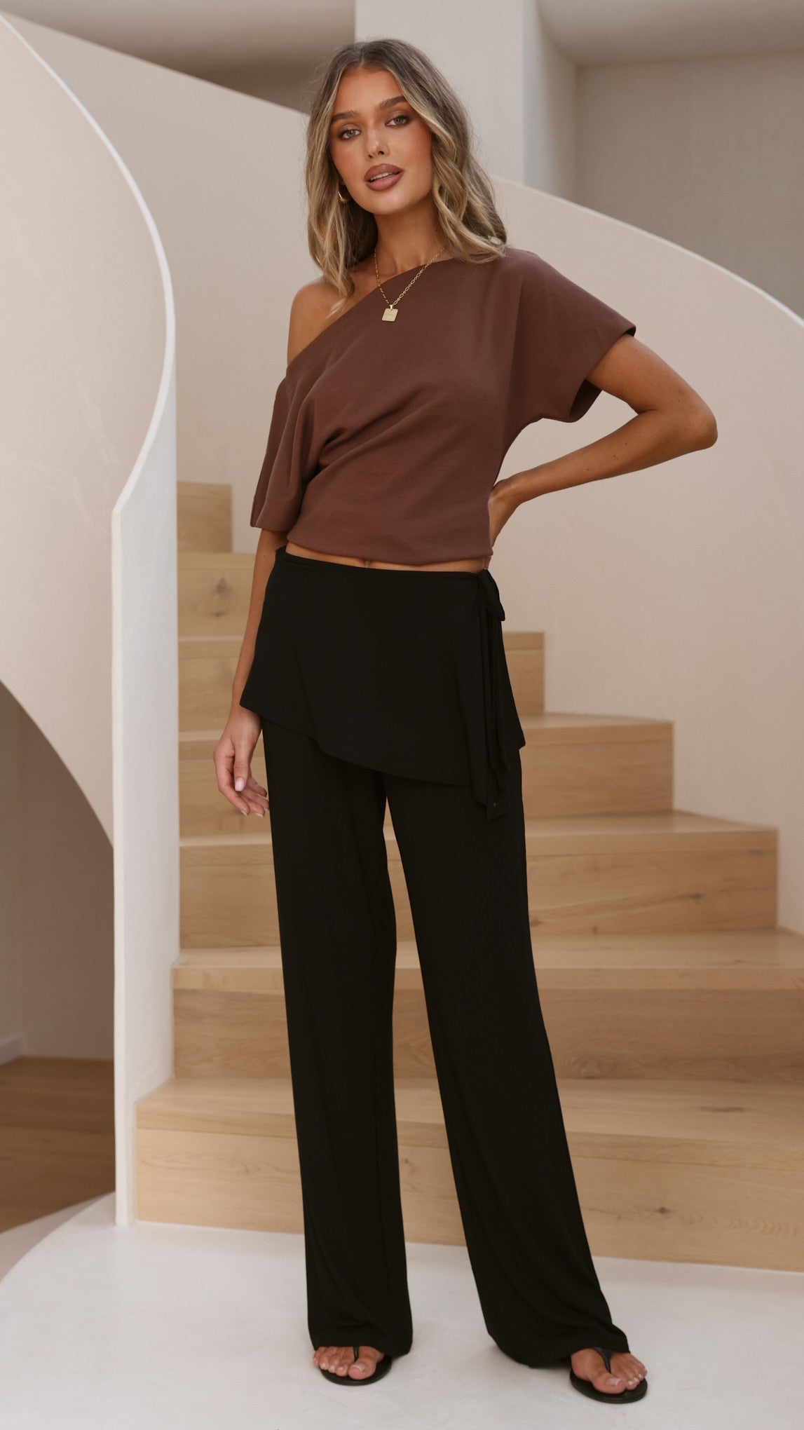 Jaxie Skirt Overlay Pants - Black - Billy J