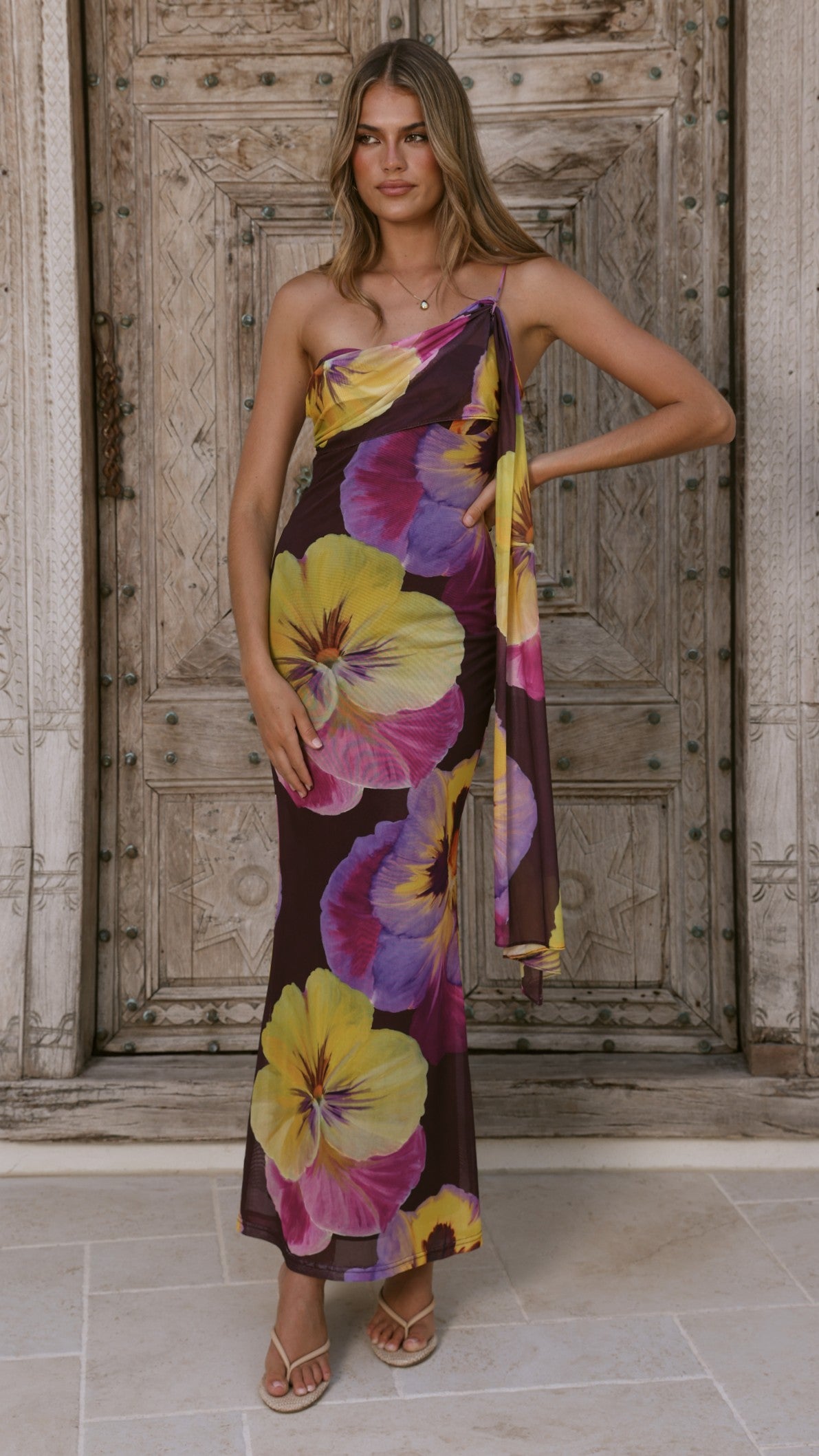 Haviana Maxi Dress - Purple/Yellow Floral - Billy J