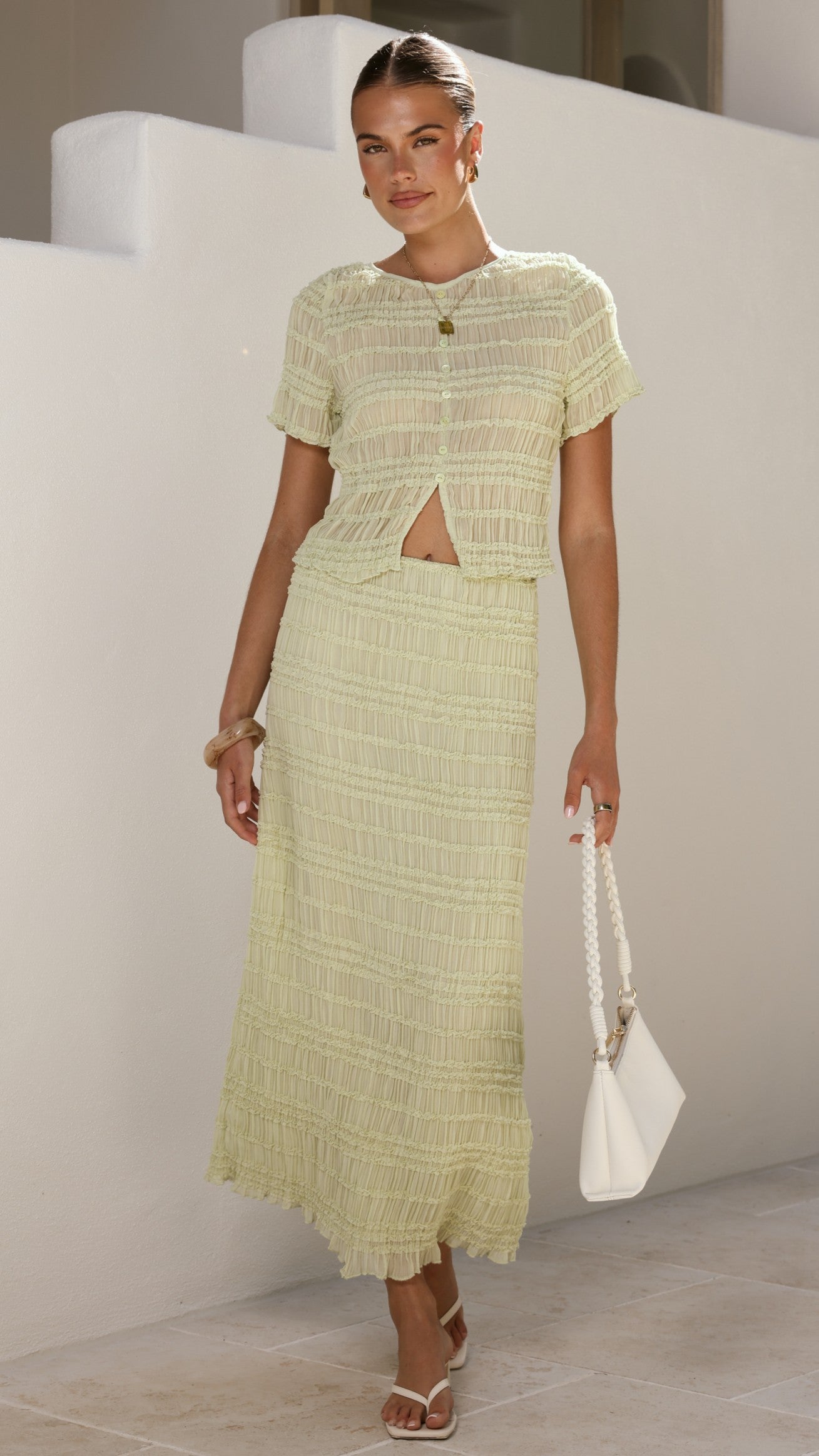 Maisie Maxi Skirt - Matcha - Billy J