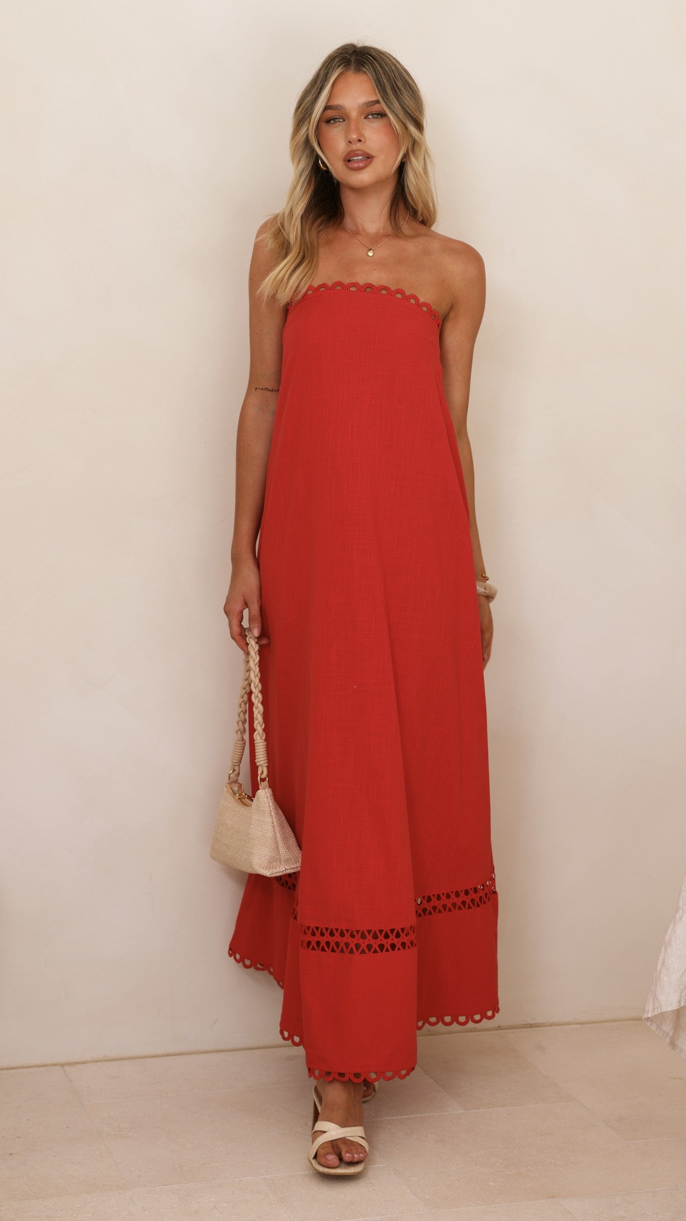 Sandra Maxi Dress - Red - Billy J