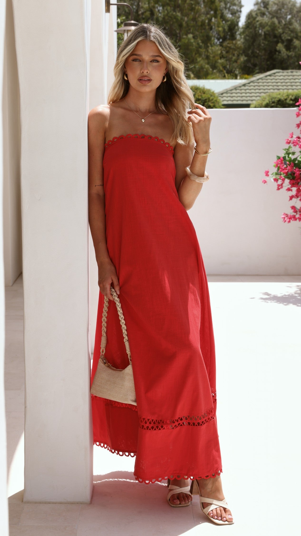 Sandra Maxi Dress - Red - Billy J