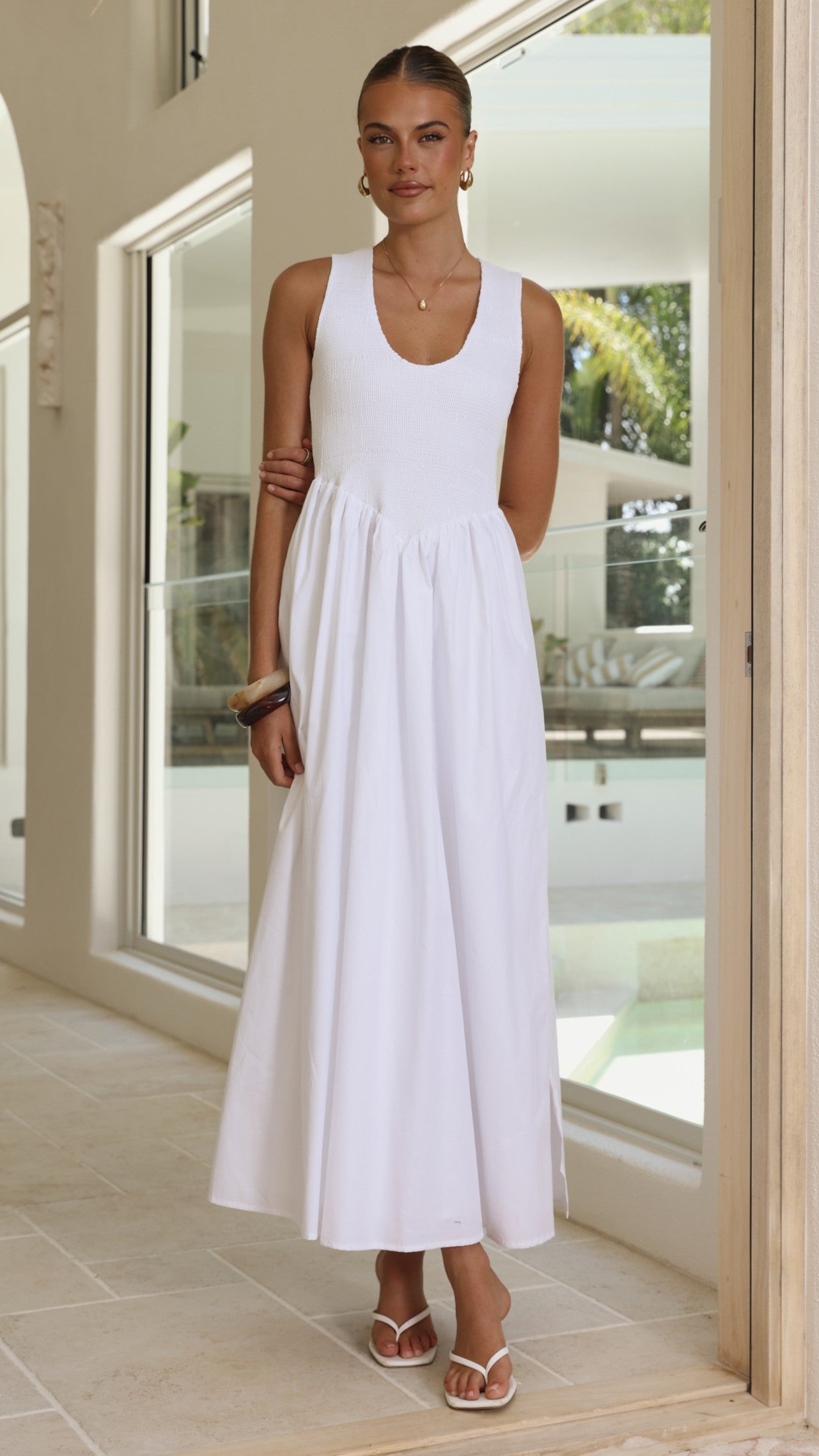 Amira Maxi Dress - White - Billy J