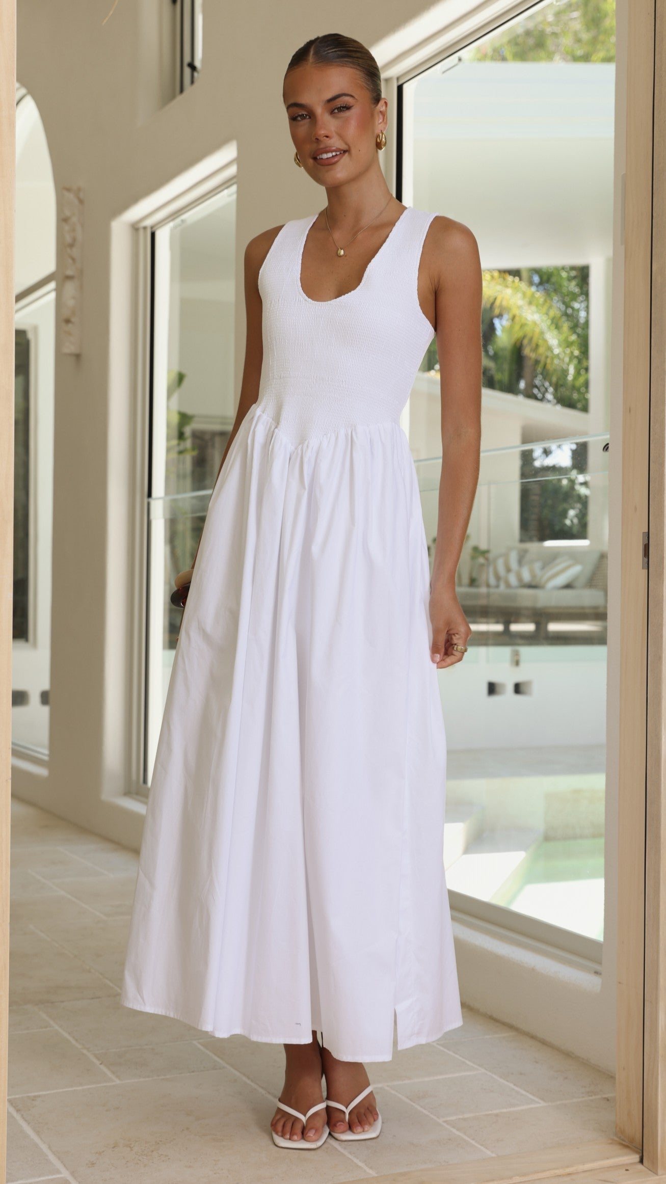 Amira Maxi Dress - White - Billy J