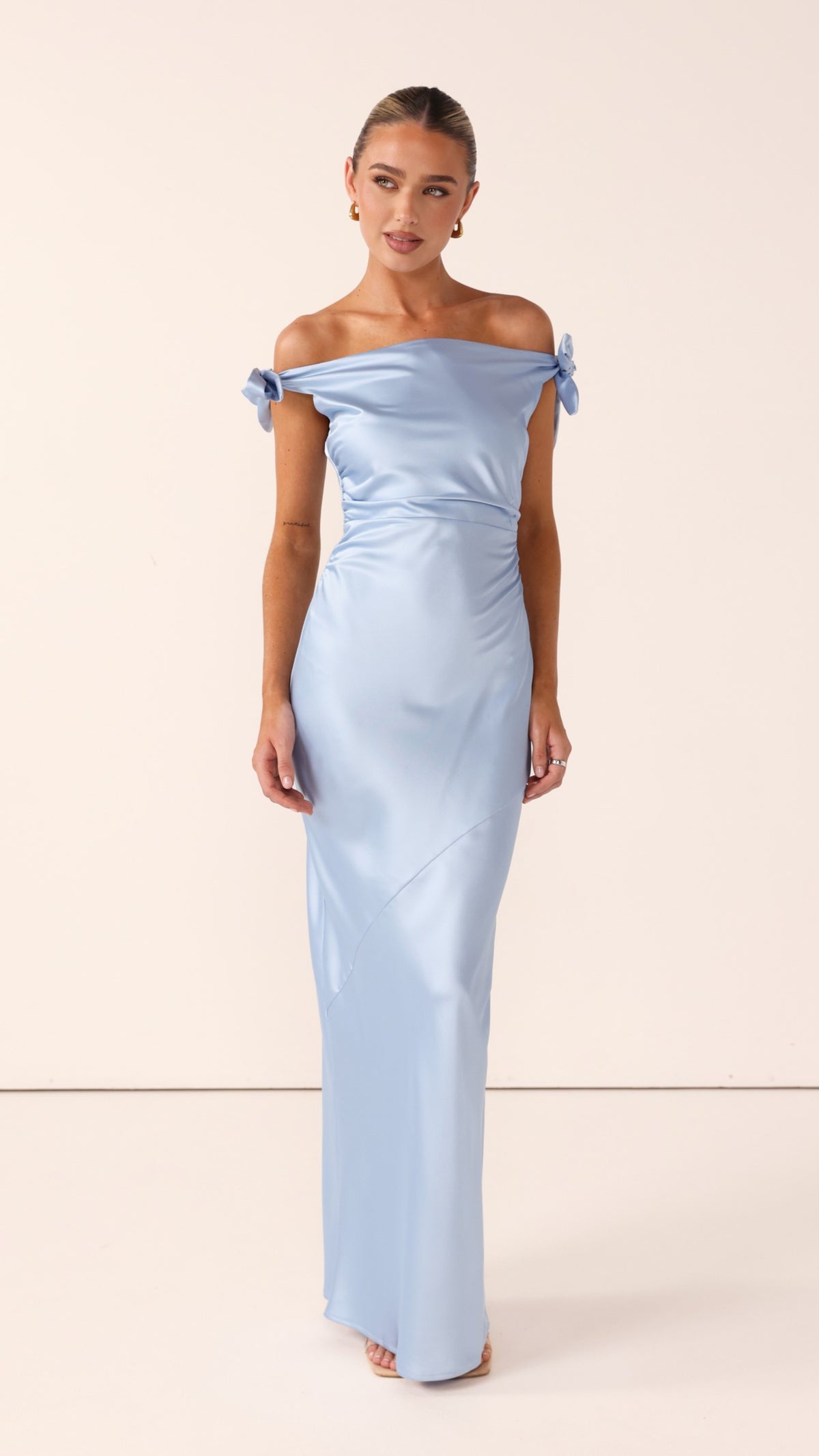 frida satin party dress Maxi - Blue - Buy Women's Dresses men's button down shirt adding a touch of SKIMS Fits Everybody Crew Style:Corsage