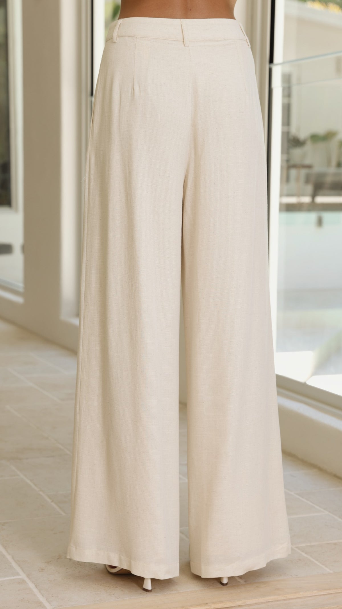 Leela One Shoulder Top and Pants Set - Beige - Billy J