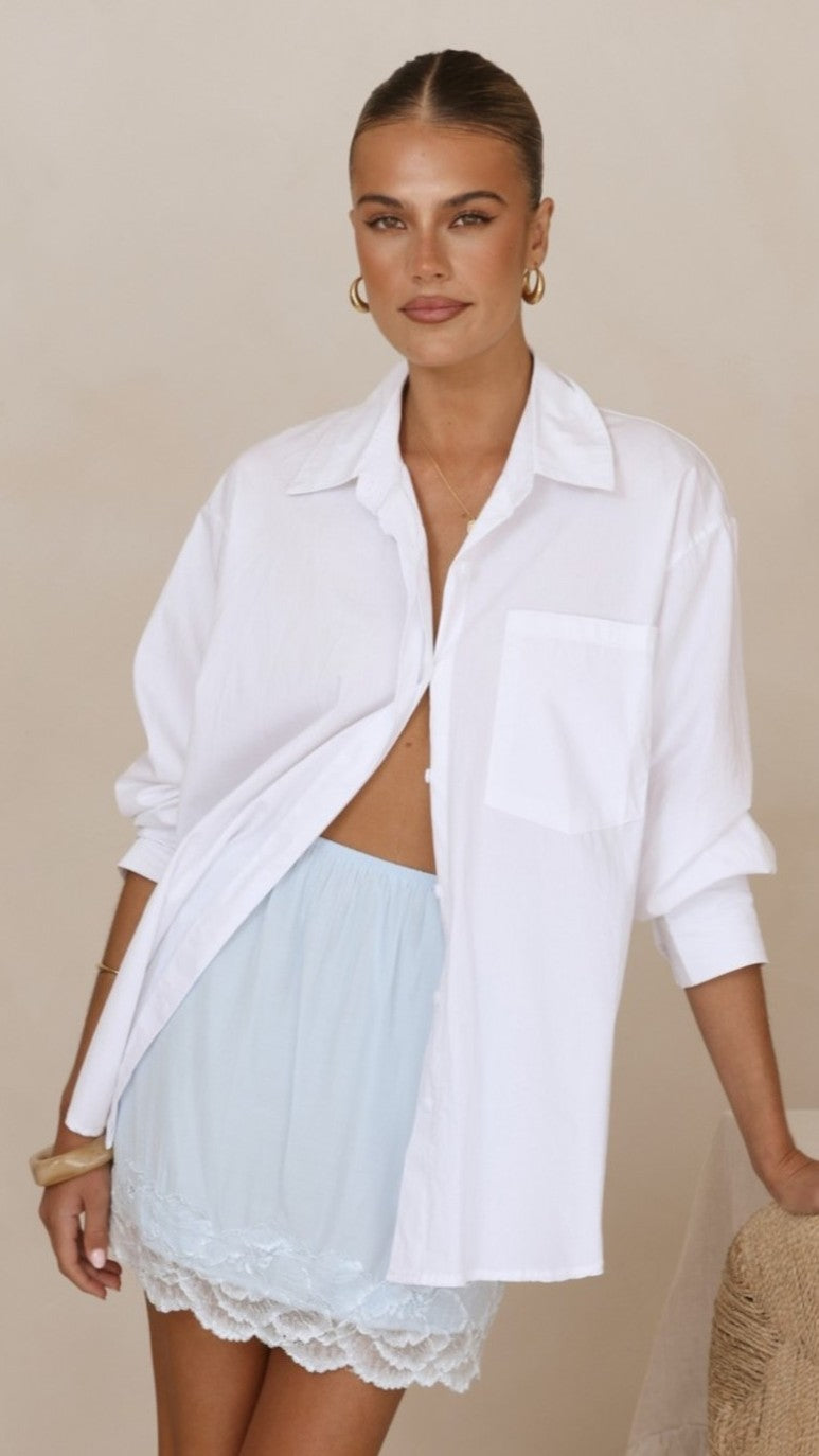 Davonne Lace Mini Skirt - Baby Blue - Billy J