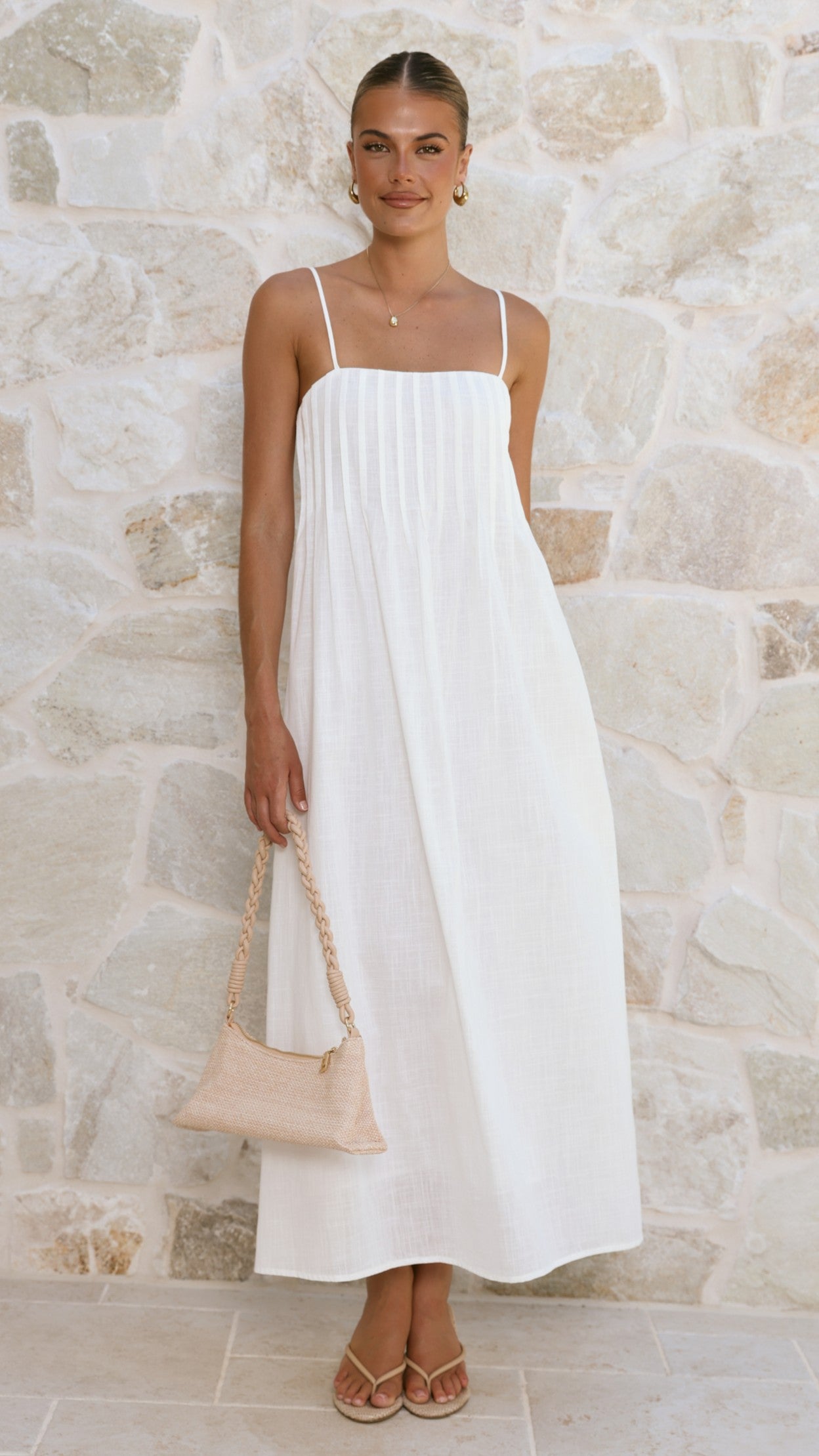 Stayla Maxi Dress - White - Billy J