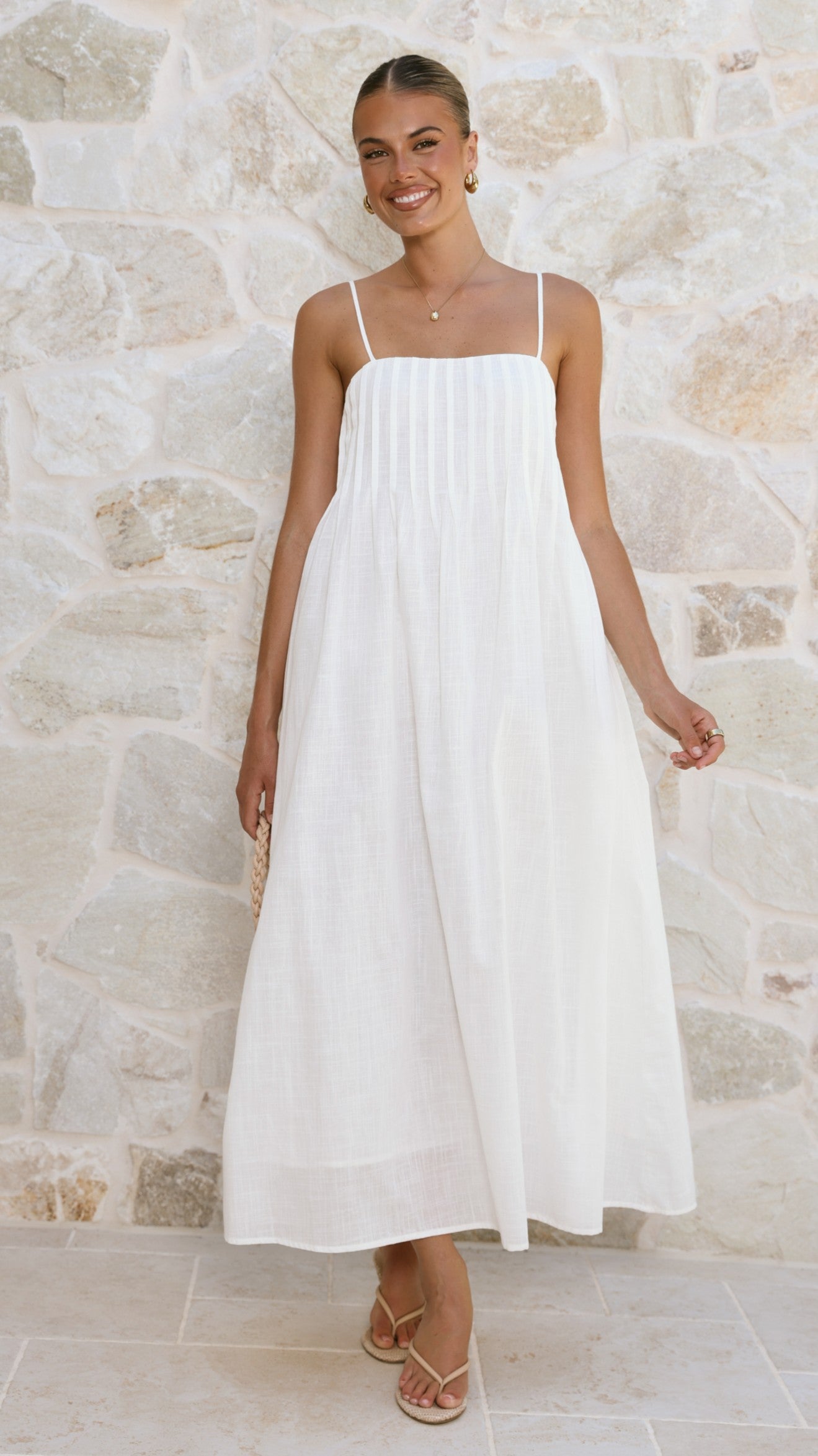 Stayla Maxi Dress - White - Billy J