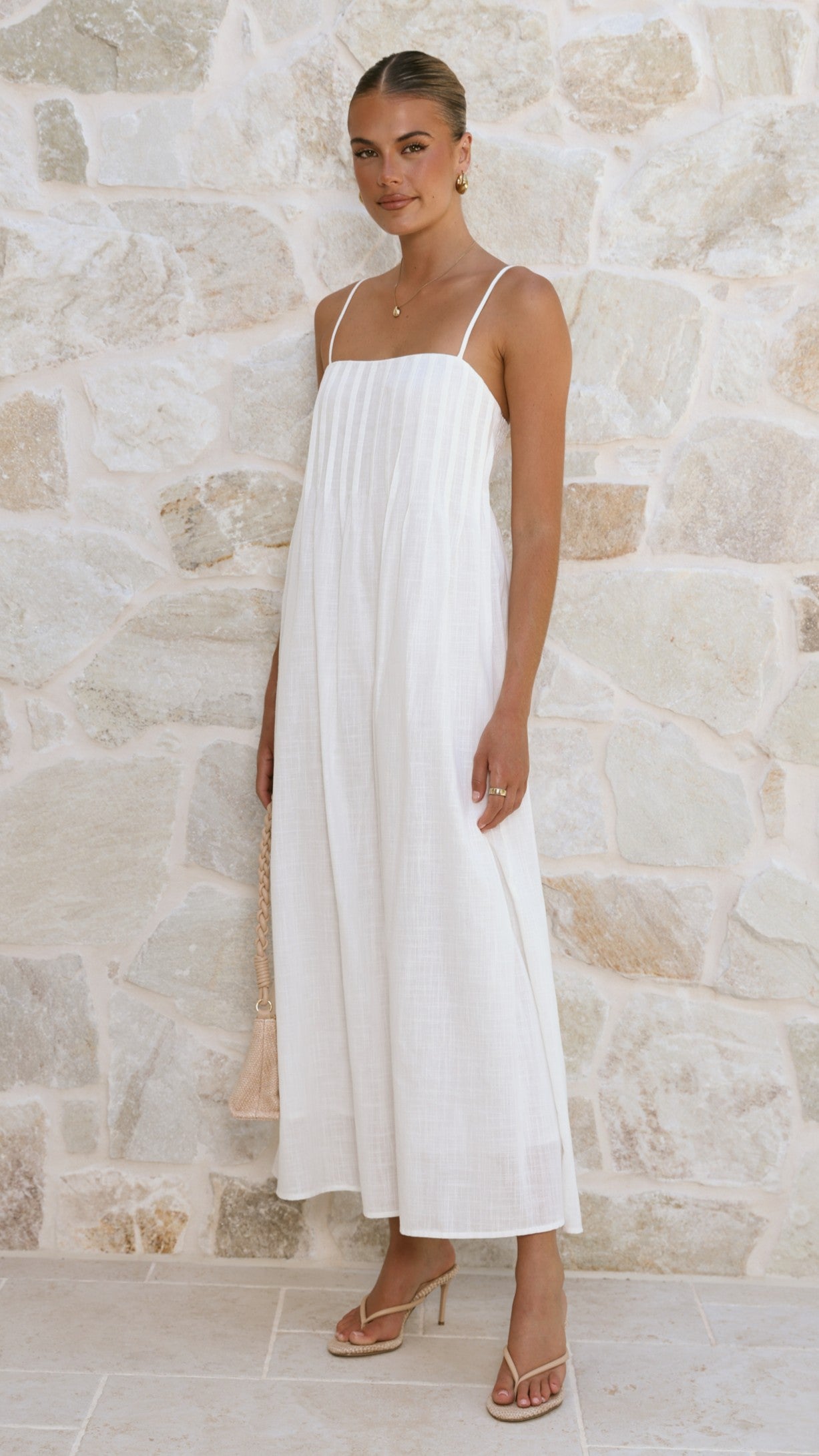 Stayla Maxi Dress - White - Billy J
