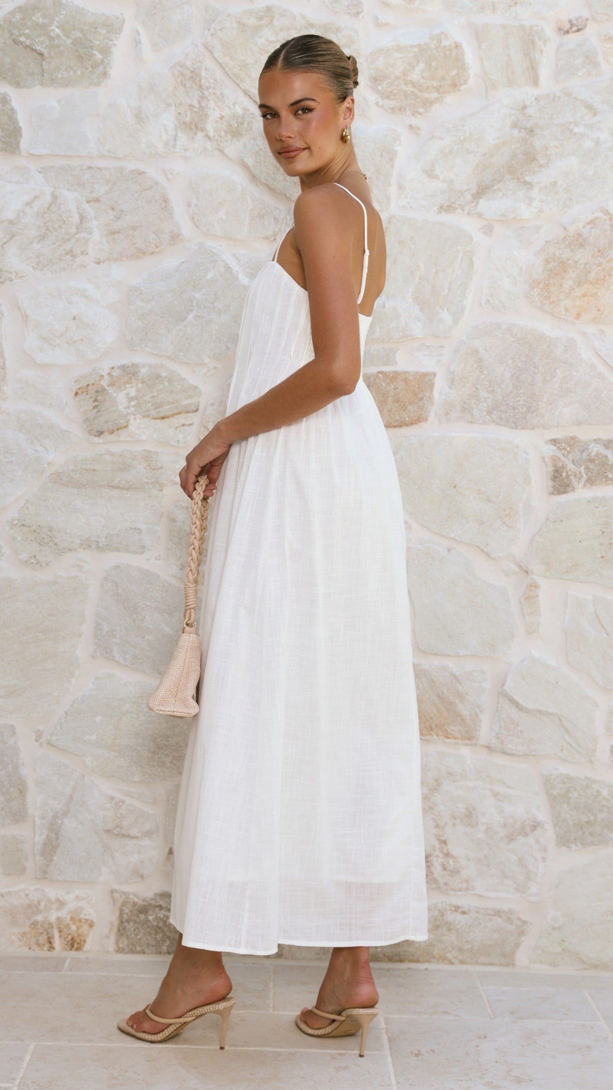 Stayla Maxi Dress - White - Billy J
