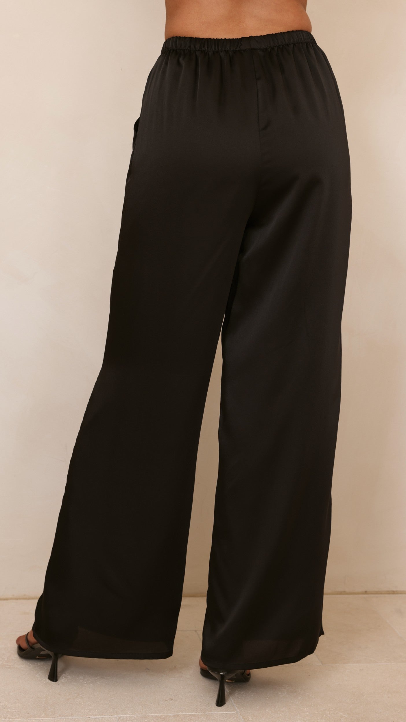 Hayleigh Asymmetrical Top and Pants Set - Black/Lace - Billy J