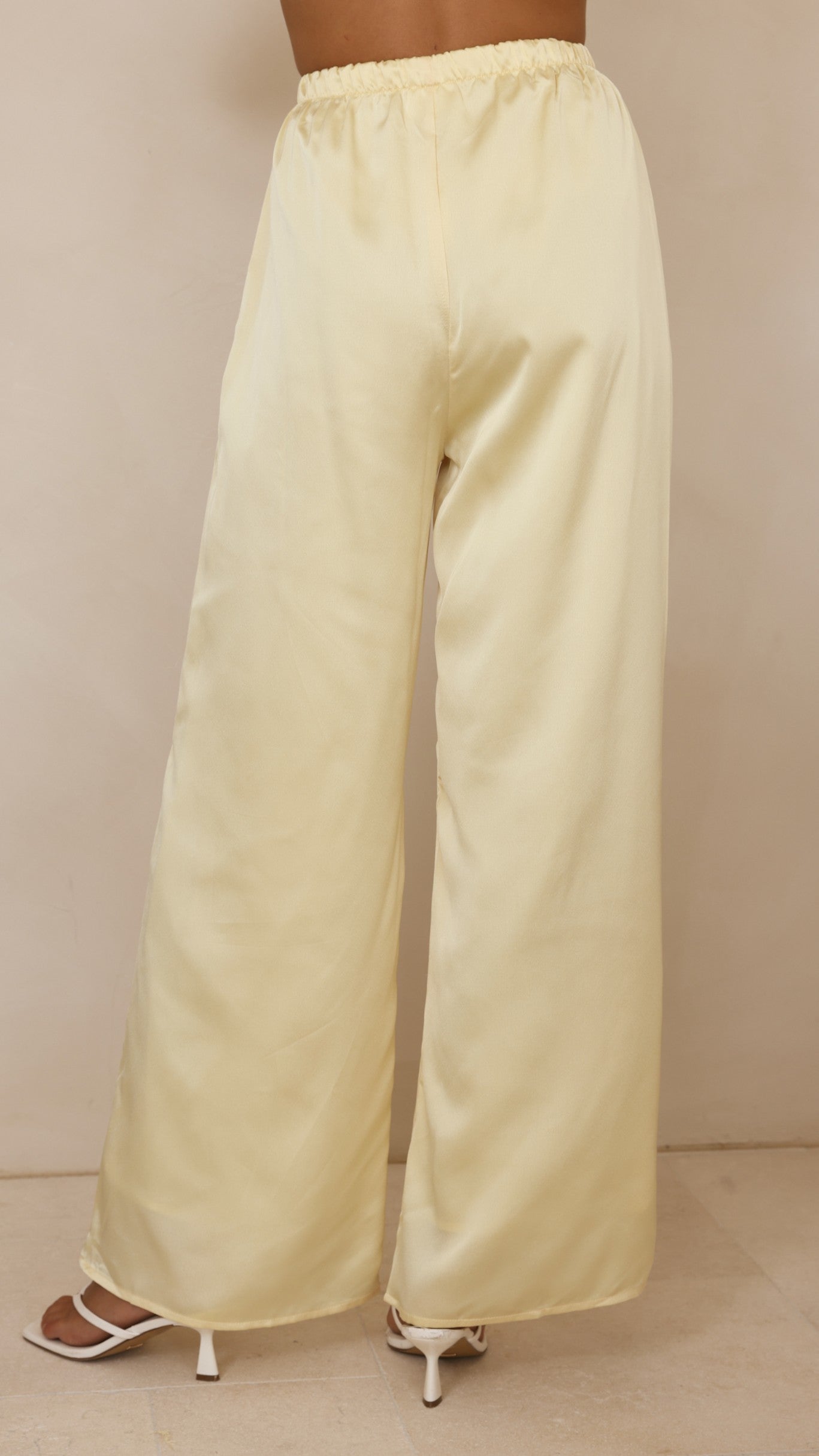 Hayleigh Asymmetrical Top and Pants Set - Yellow/Lace - Billy J