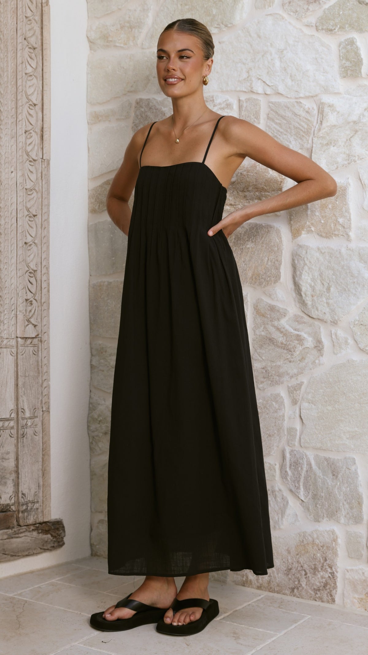 Stayla Maxi Dress - Black - Billy J