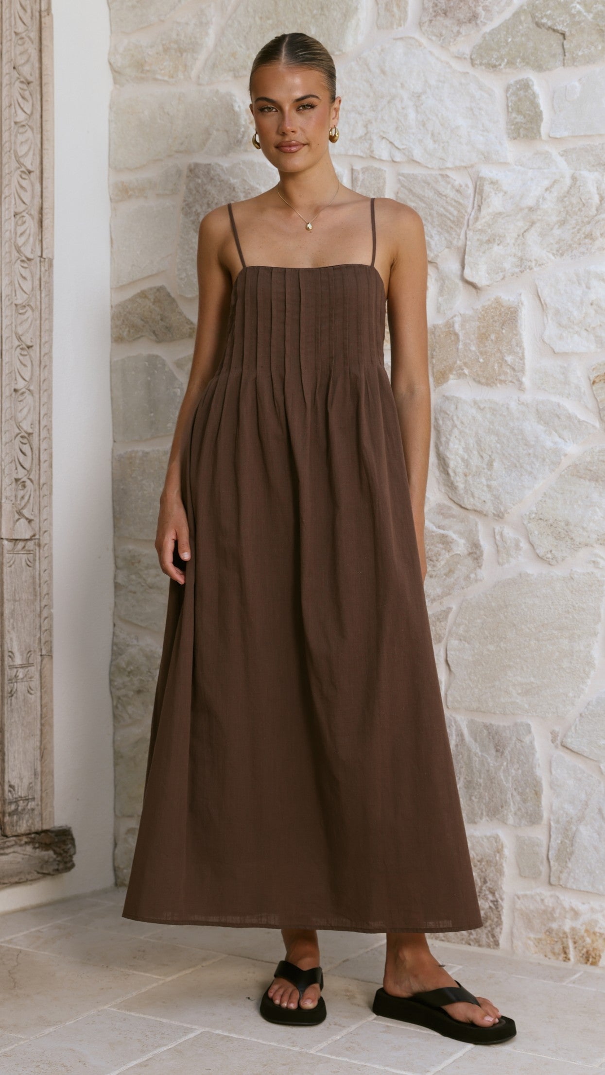 Stayla Maxi Dress - Chocolate - Billy J