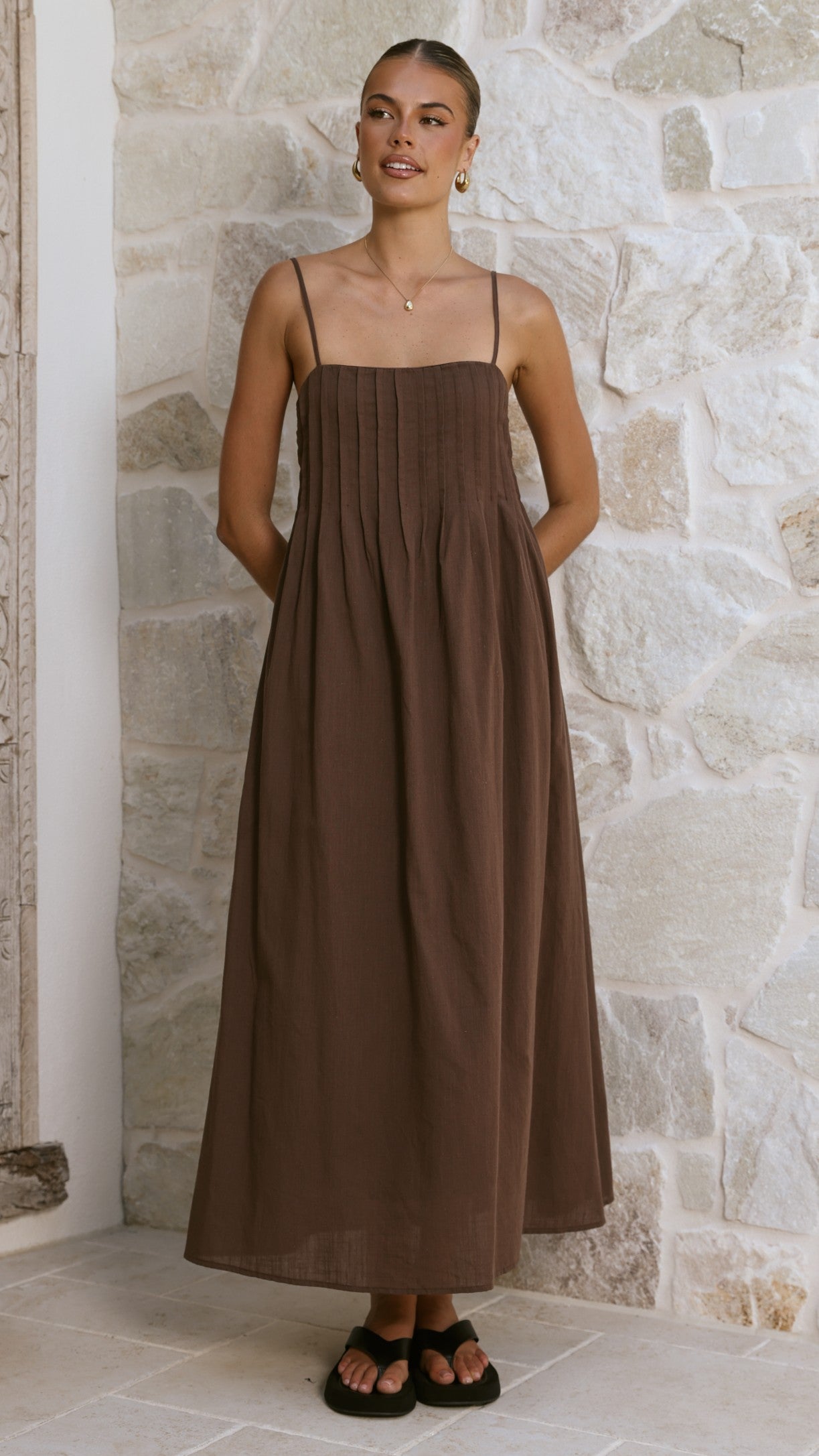 Stayla Maxi Dress - Chocolate - Billy J