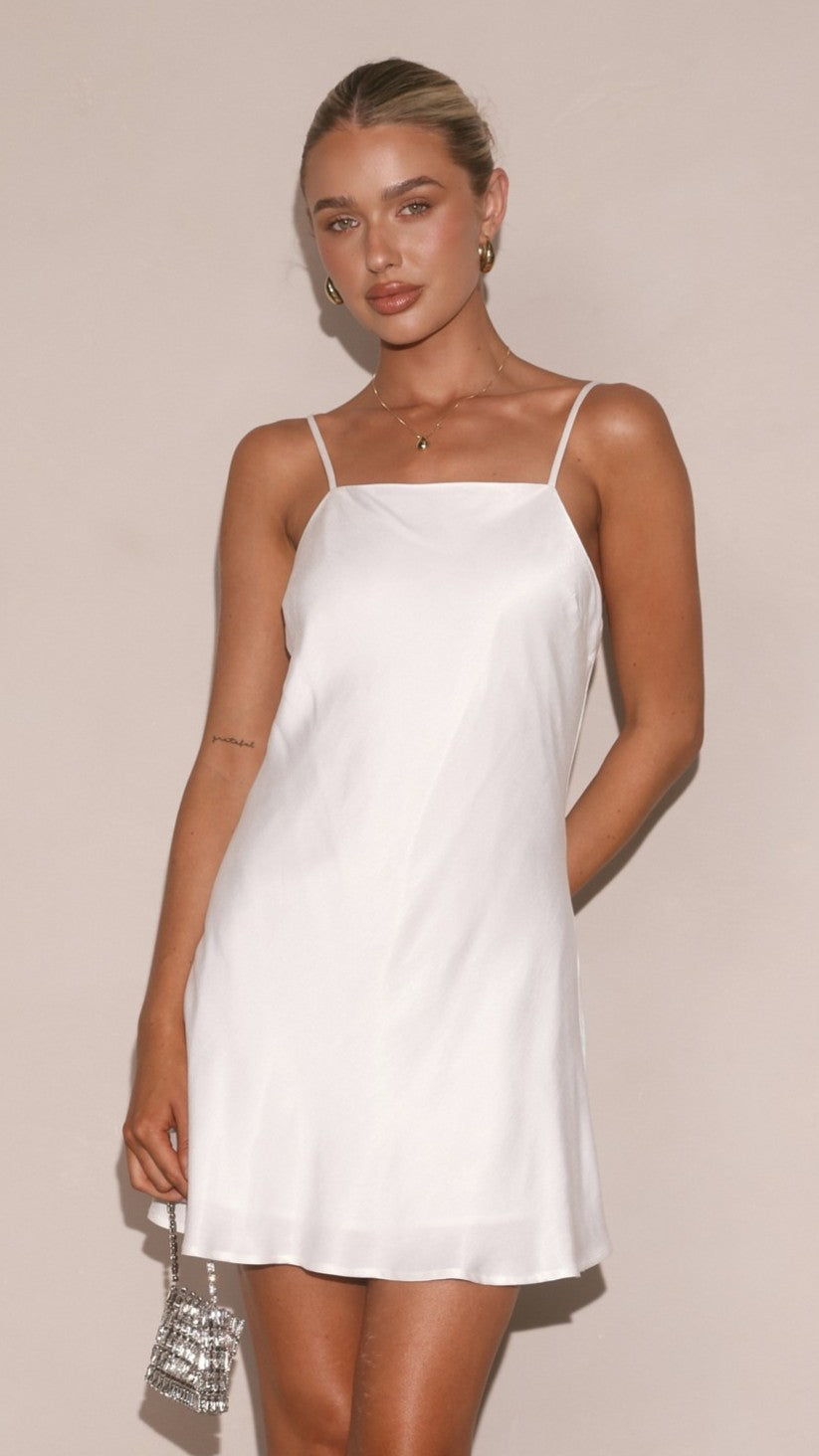Laura Mini Dress - White - Billy J