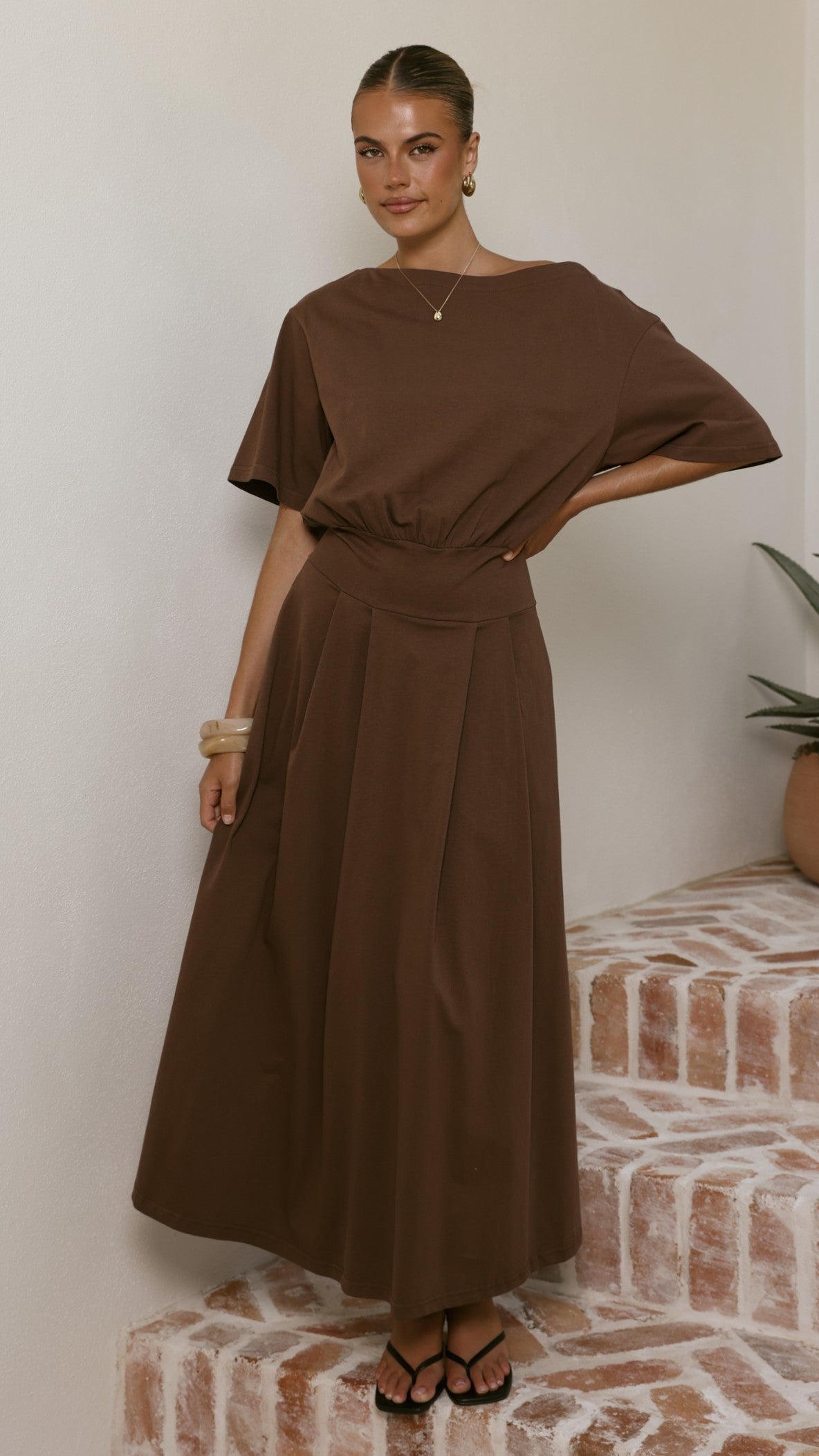 Aleski Maxi Dress - Chocolate - Billy J