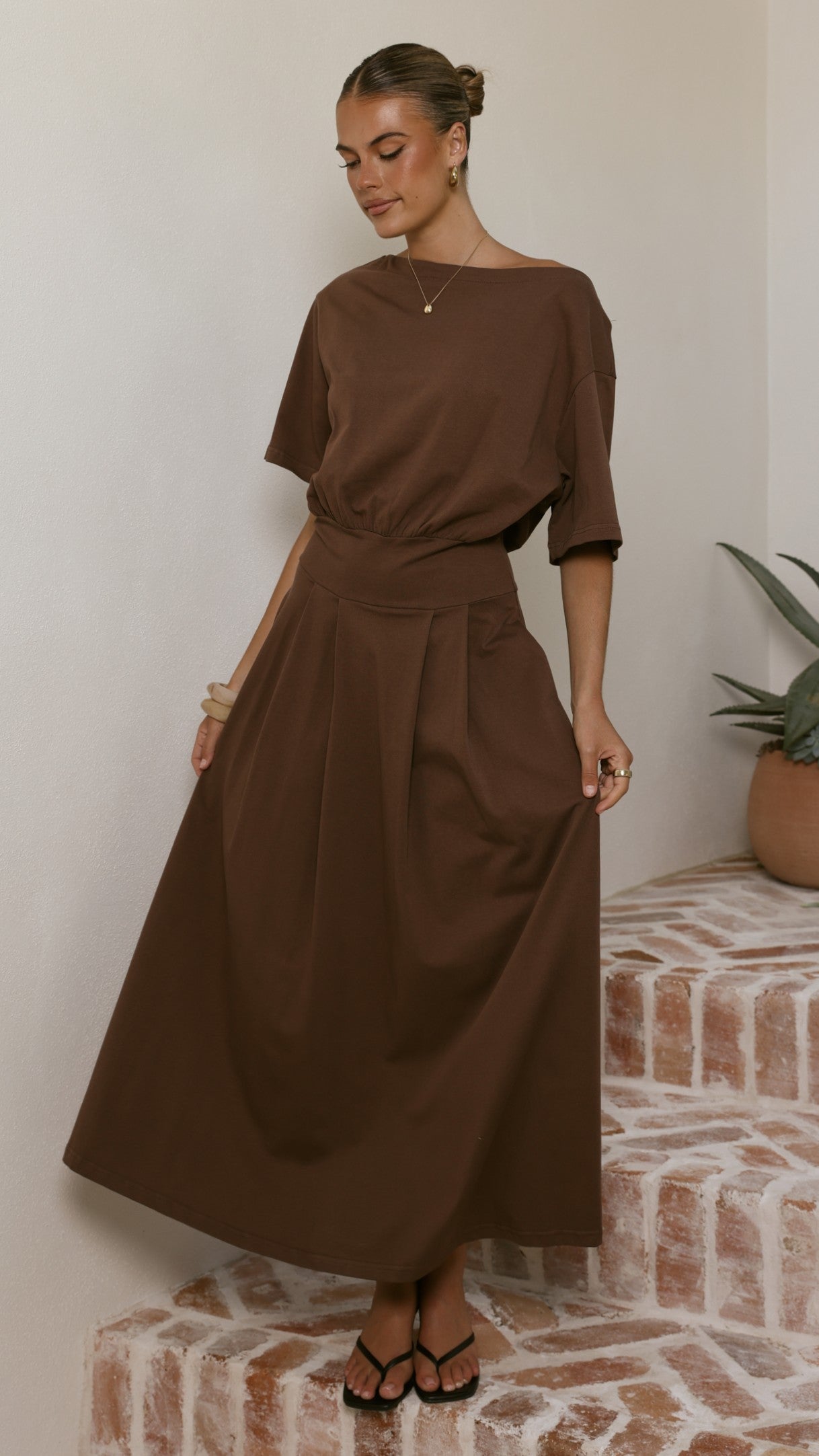 Aleski Maxi Dress - Chocolate - Billy J