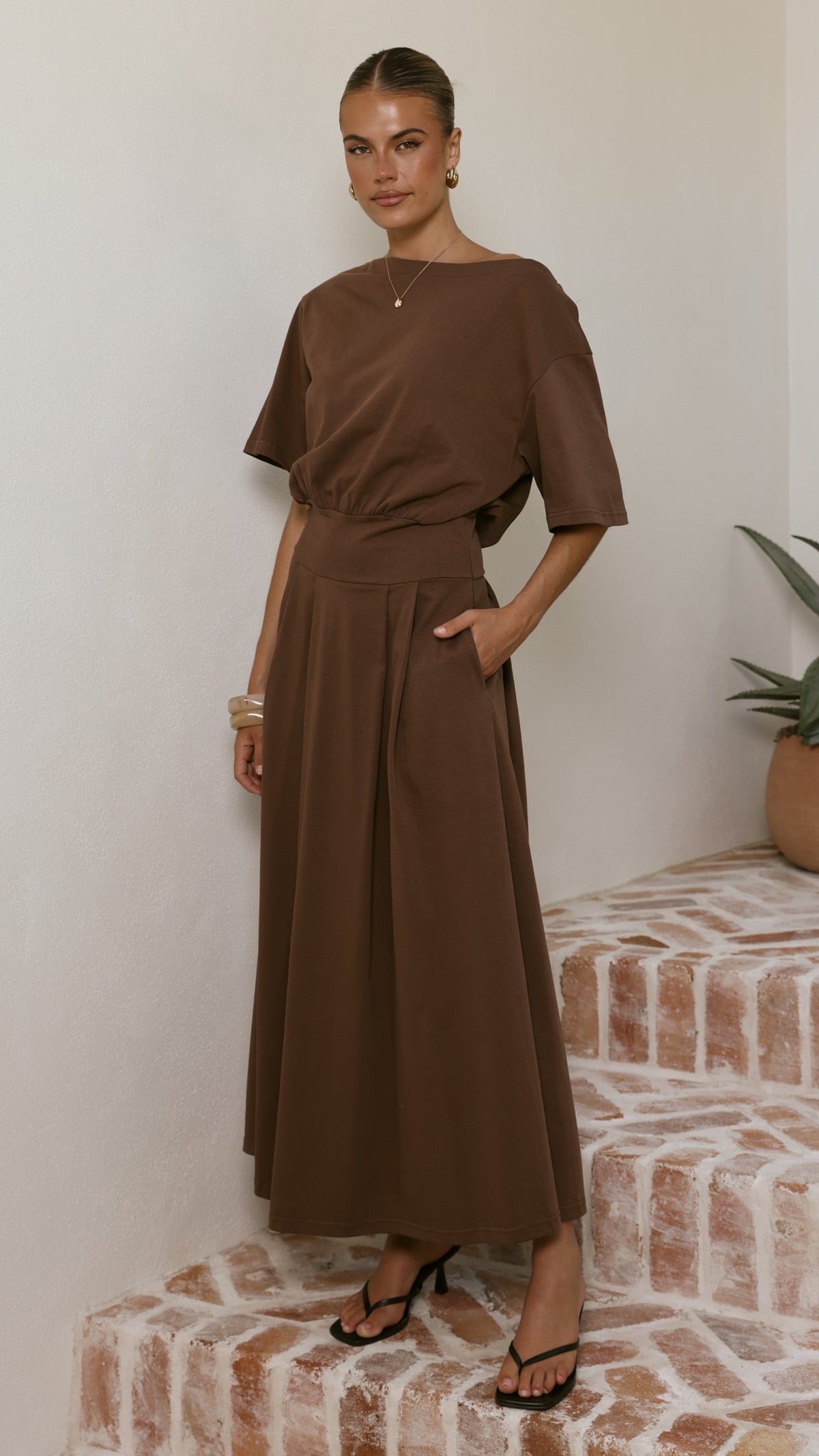Aleski Maxi Dress - Chocolate - Billy J