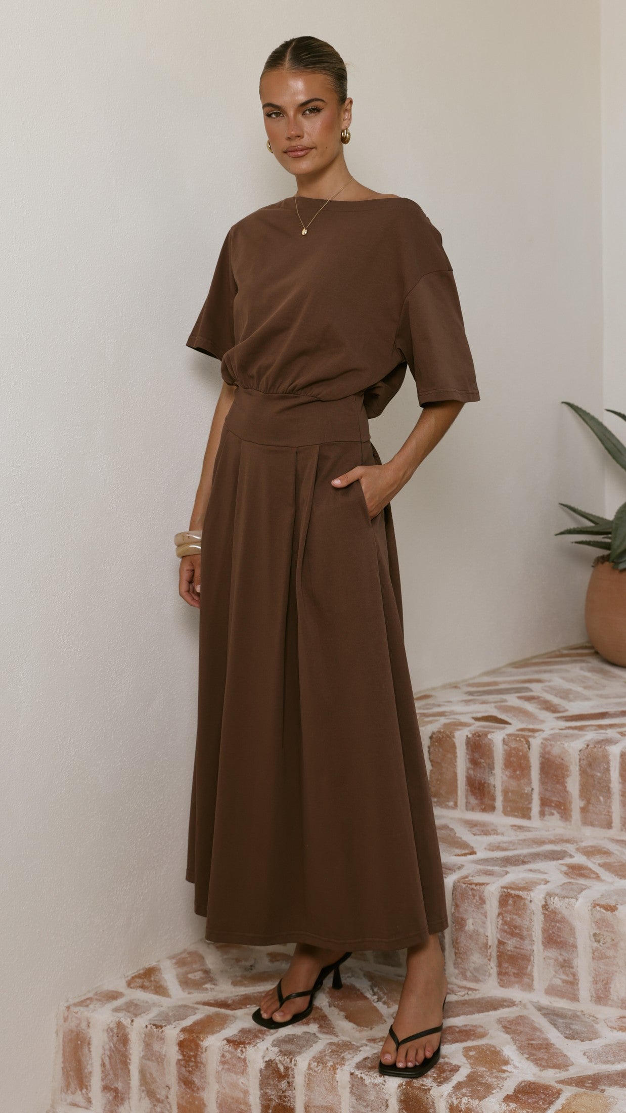Aleski Maxi Dress - Chocolate - Billy J