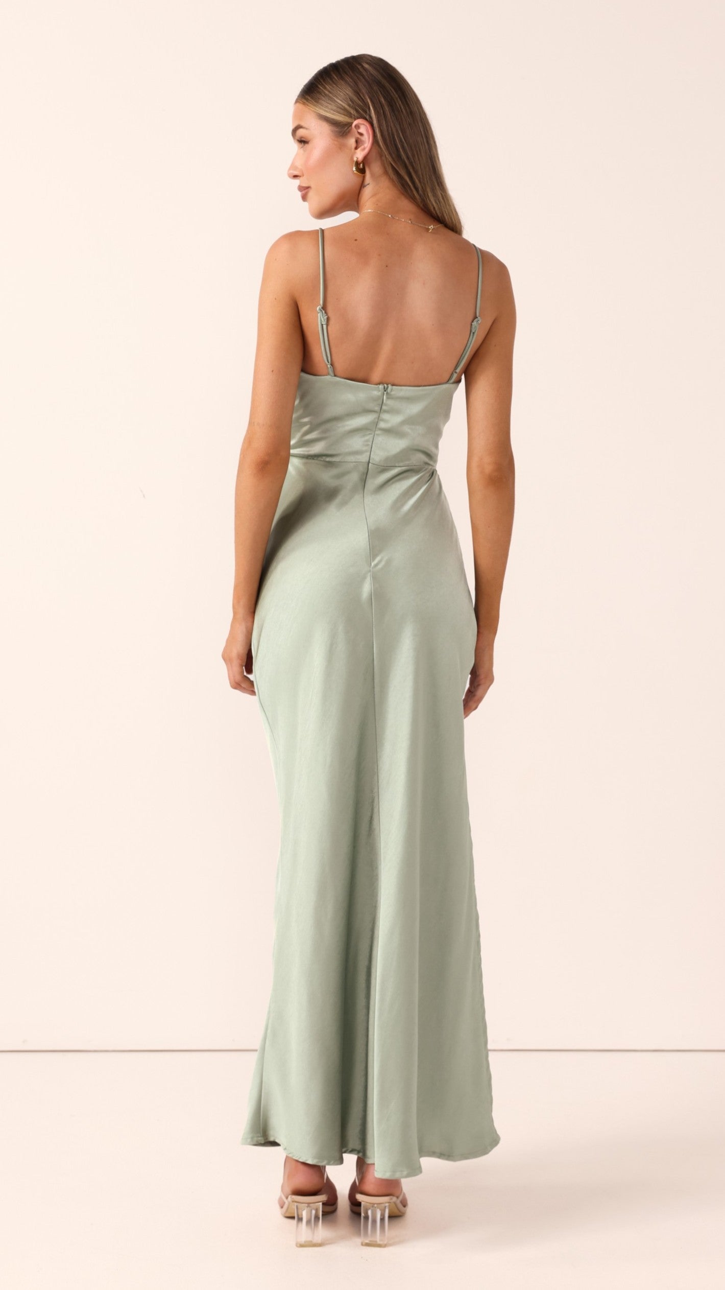 Yasmeen Tie Front Maxi Dress - Sage - Billy J
