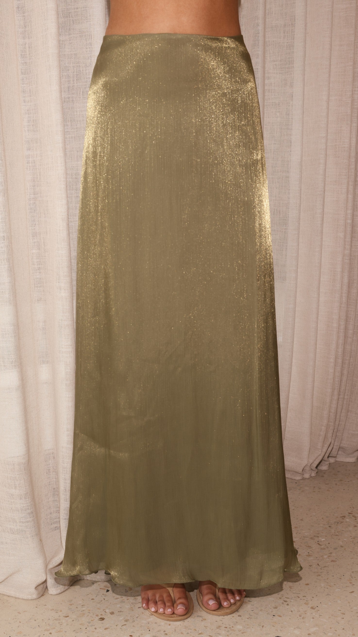 Amari Top and Maxi Skirt Set - Olive - Billy J