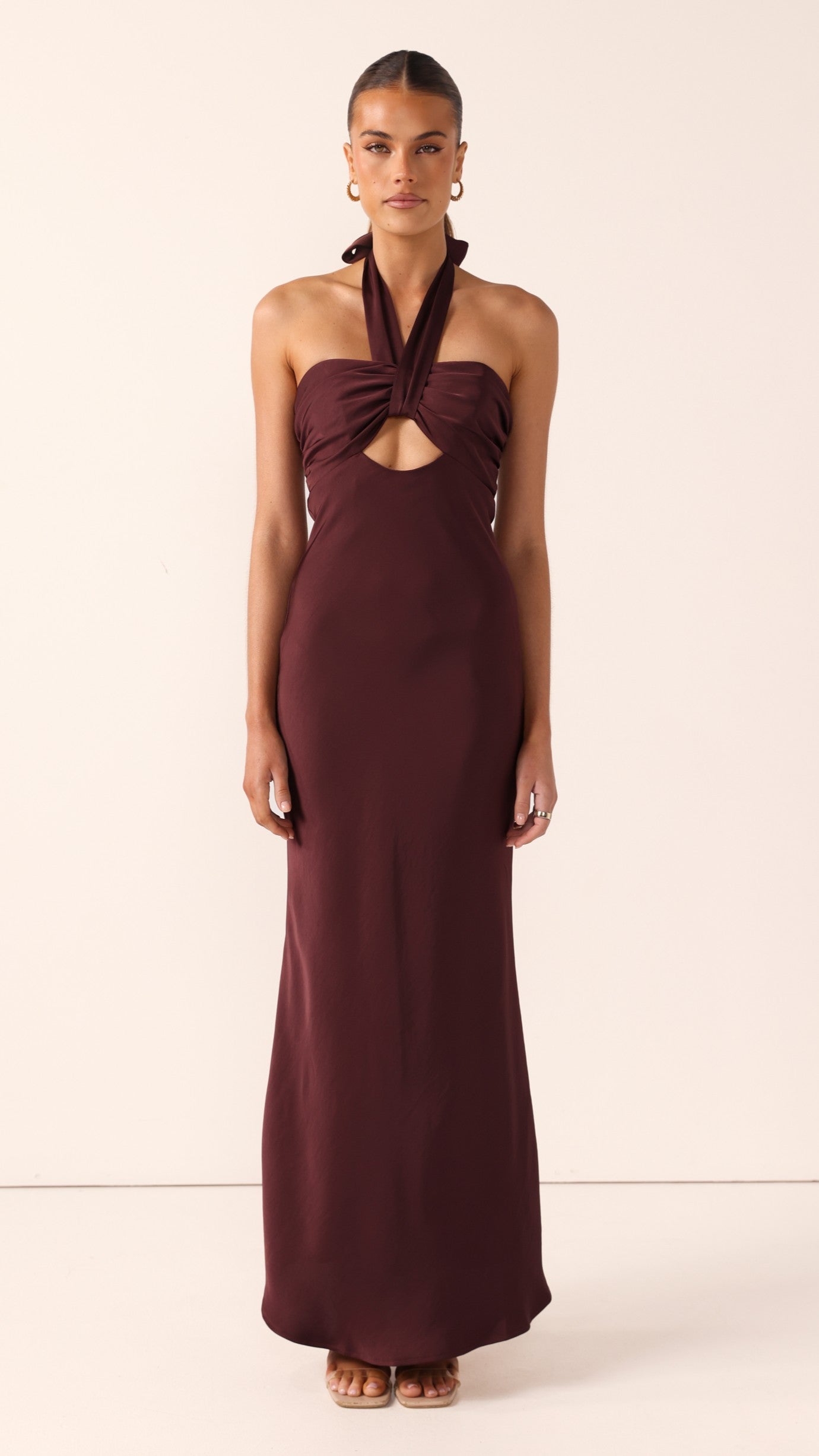 Grace Halter Maxi Dress - Chocolate - Billy J
