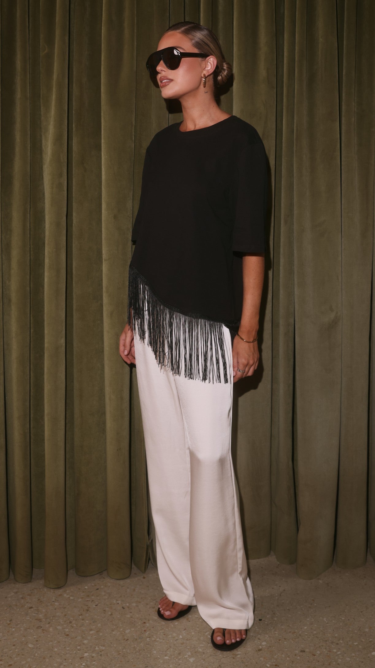 Lina Fringe Top - Black - Billy J