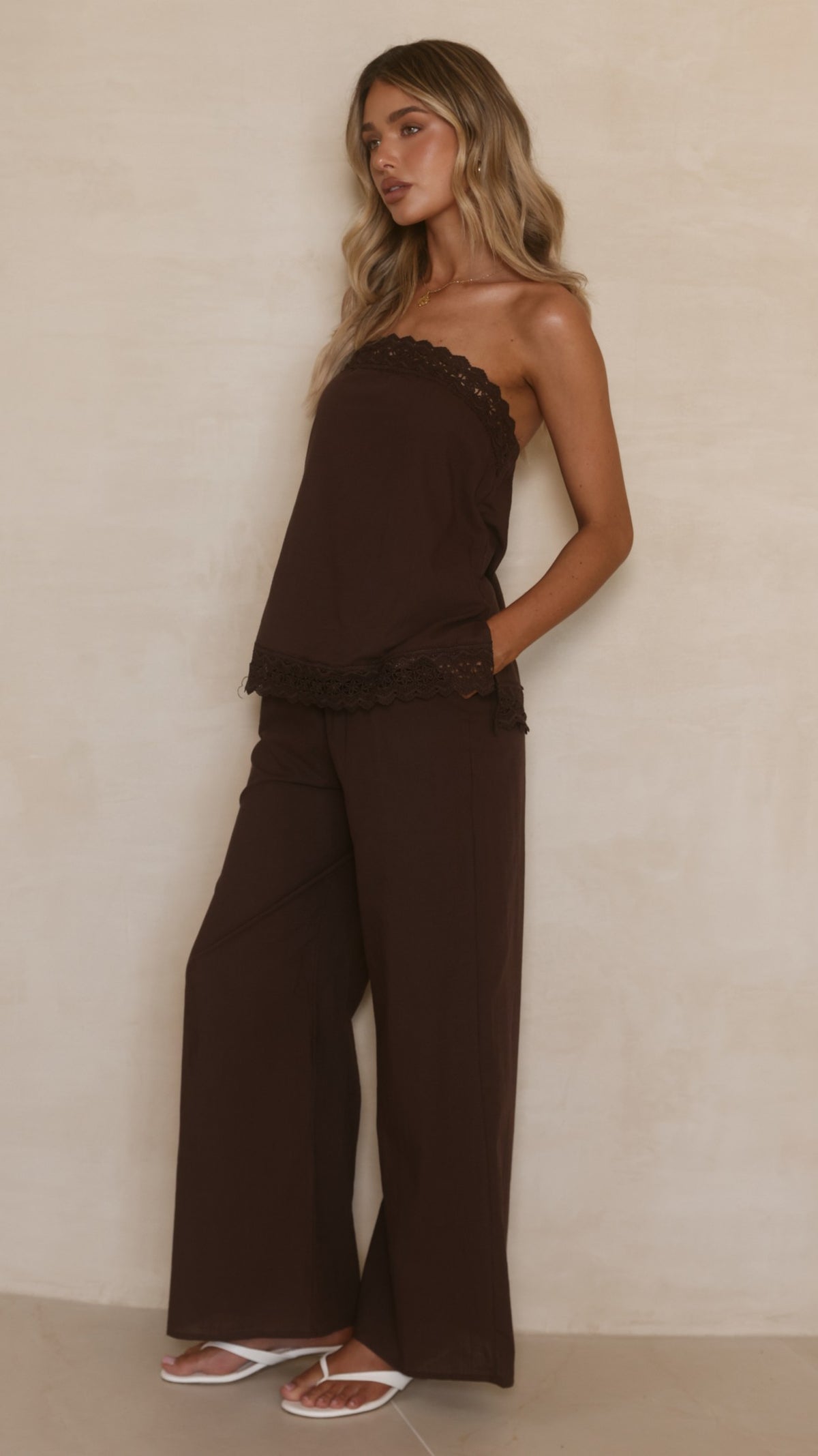 Luna Top and Pants Set - Chocolate - Billy J